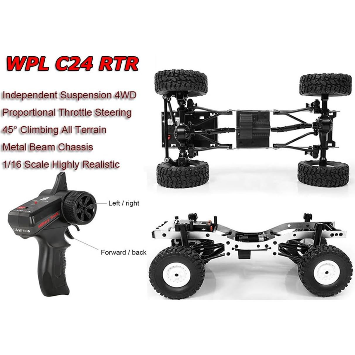 Camión RC WPL C24 4x4 Escala 1/16 Todo Terreno con Control Remoto