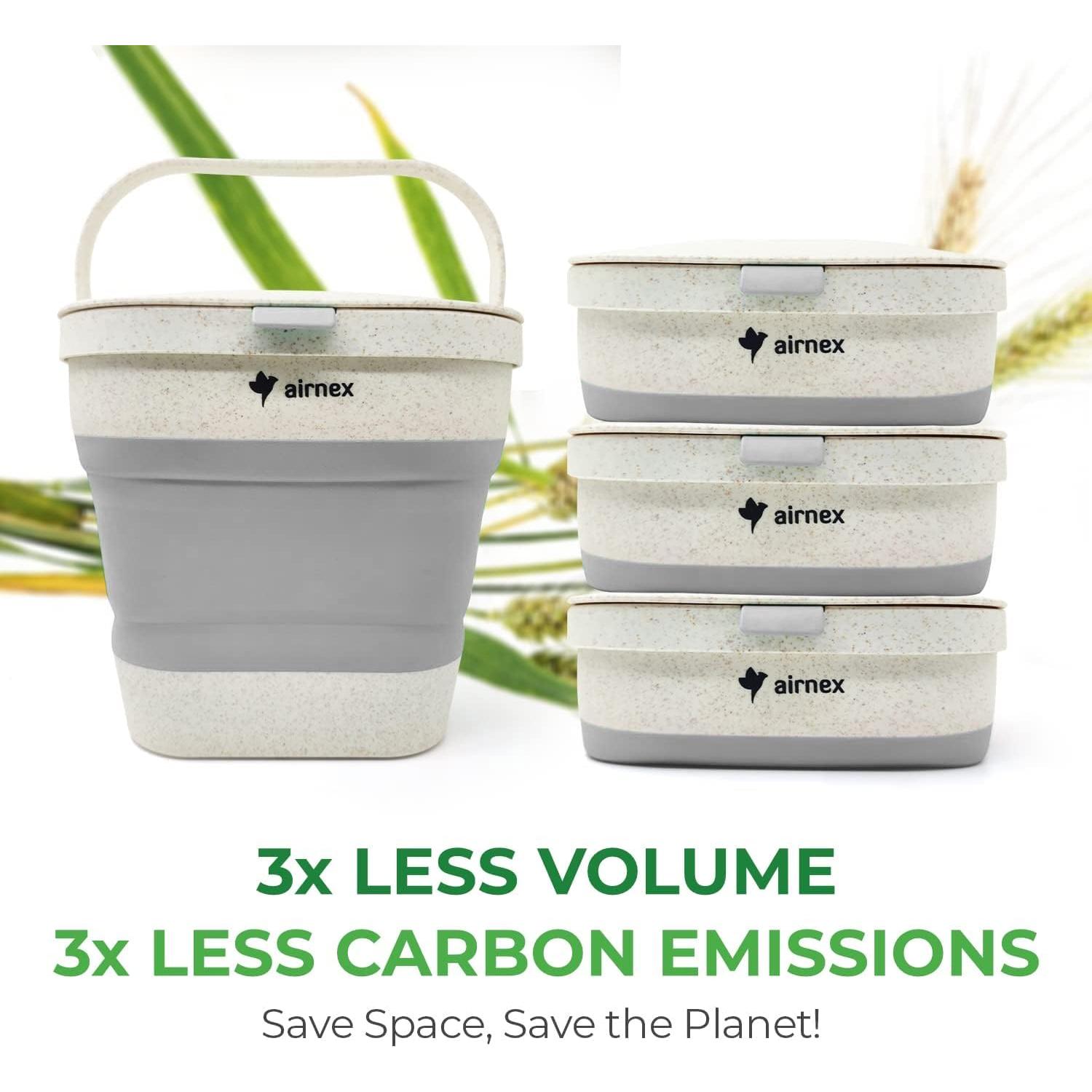 Cubo de Compostaje Plegable AIRNEX 3.53L Gris con Filtros