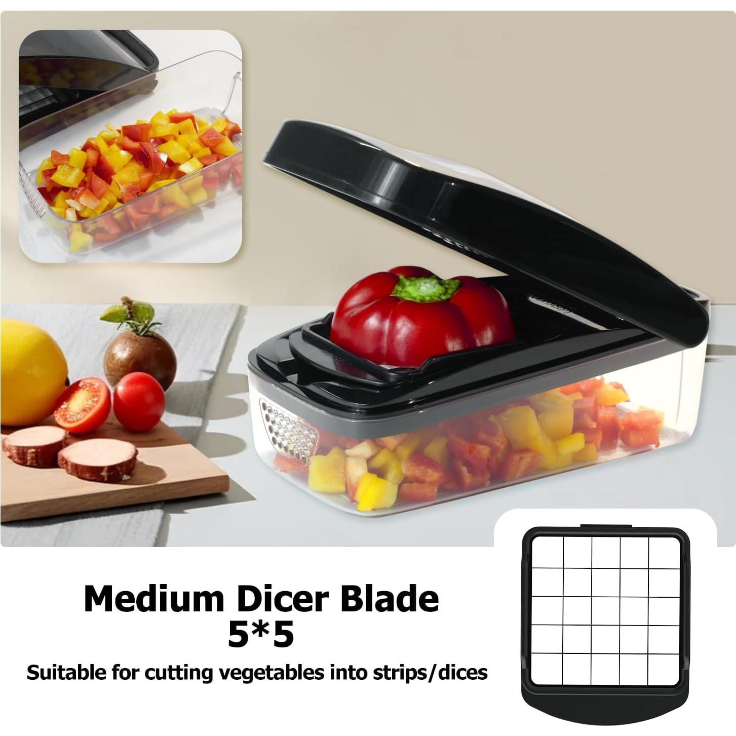 Picador de Verduras 3 en 1 KITIDEA - Cortador de Cebolla y Patatas