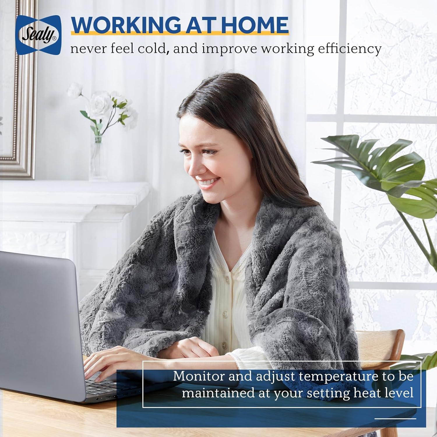 Manta Eléctrica Sealy 127x152 cm Piel Sintética 6 Niveles Calor