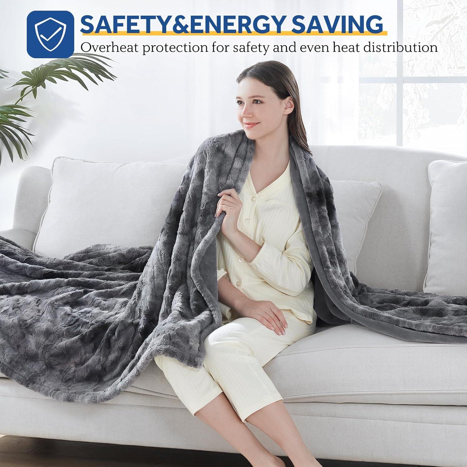 Manta Eléctrica Sealy 127x152 cm Piel Sintética 6 Niveles Calor