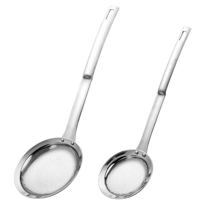 Set de Coladores de Malla Fina Hvanam Acero Inoxidable 2 Piezas