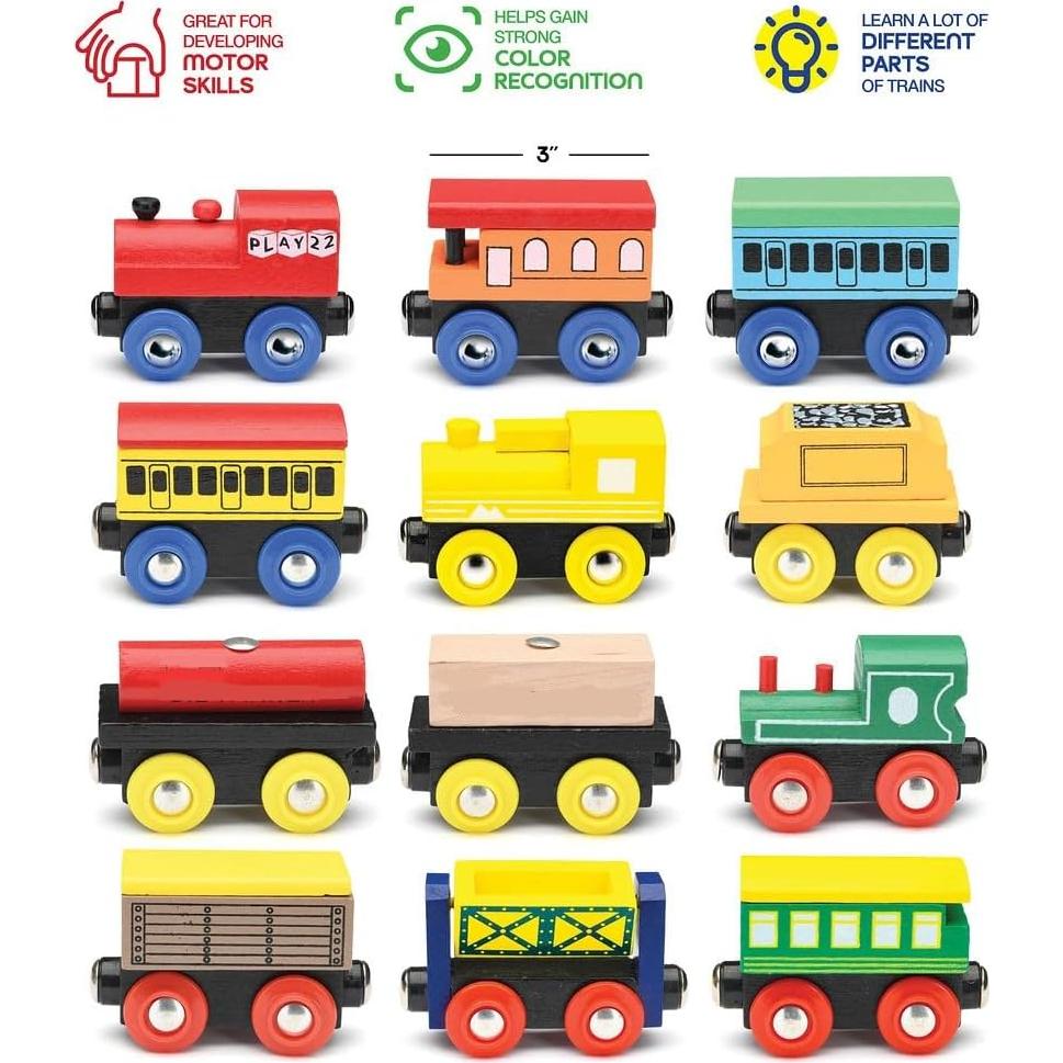 Juego de tren de madera 12 PCS - Play22 - Magnético educativo