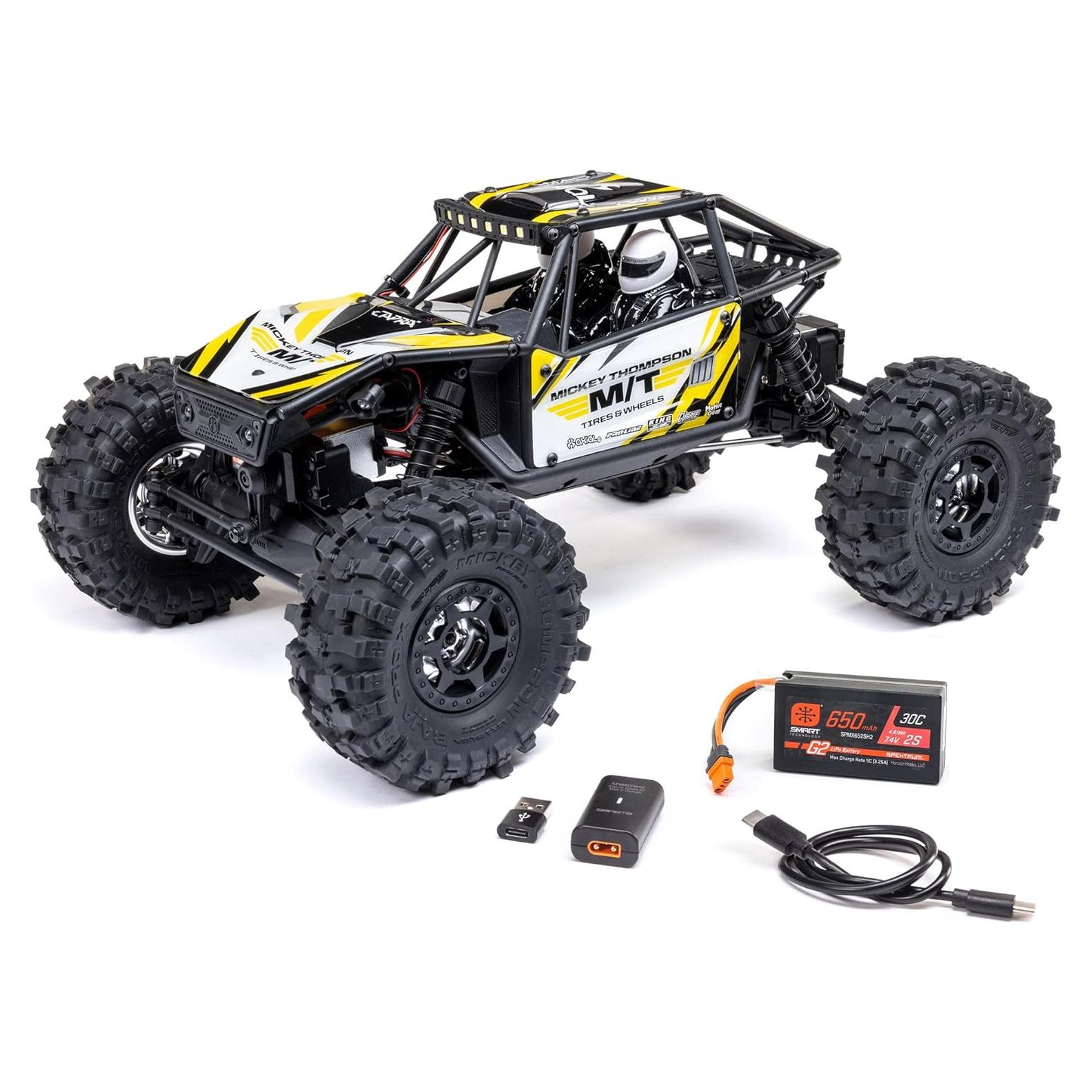 Camión RC Axial UTB18 Capra 4WS 1/18 Amarillo RTR 4x4