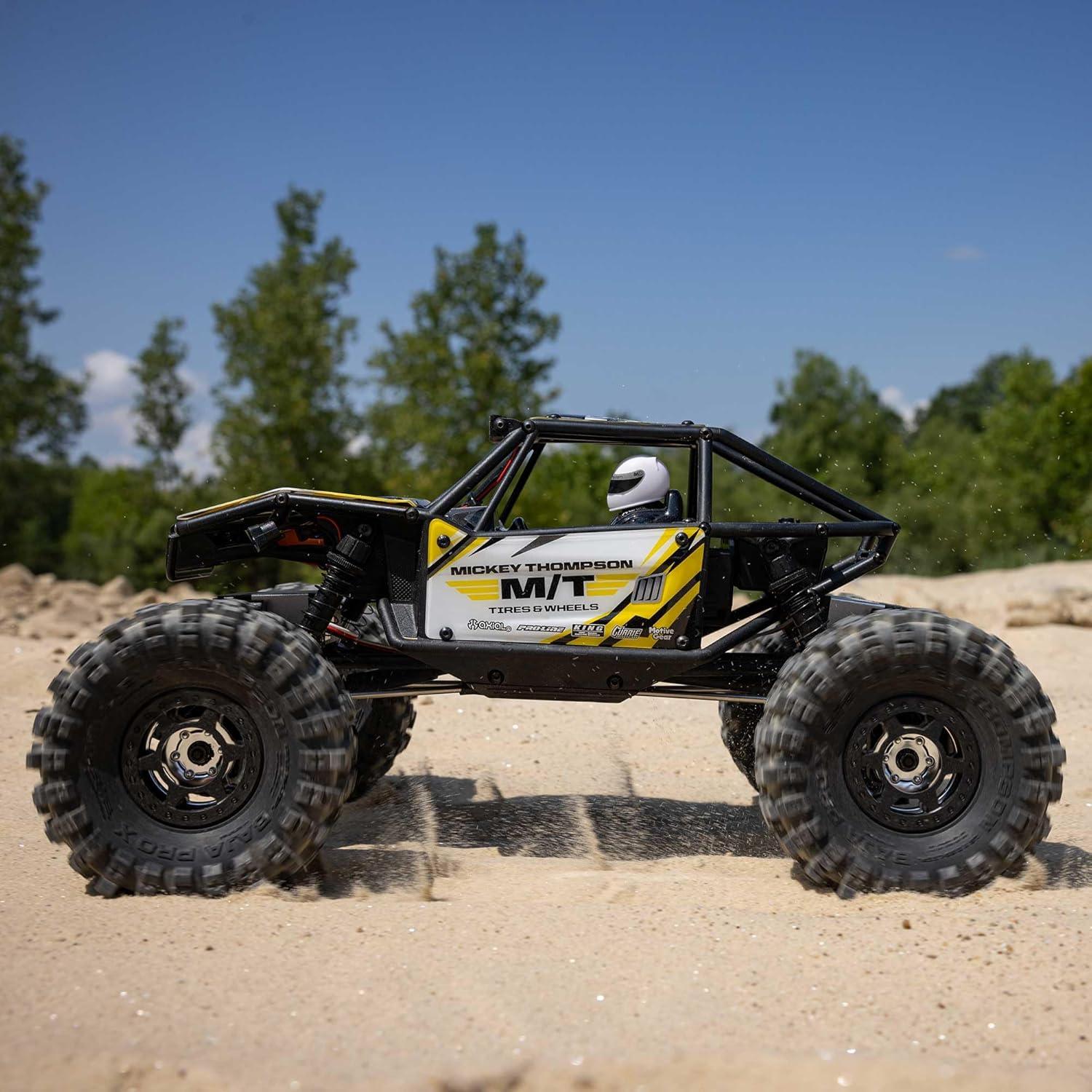 Camión RC Axial UTB18 Capra 4WS 1/18 Amarillo RTR 4x4