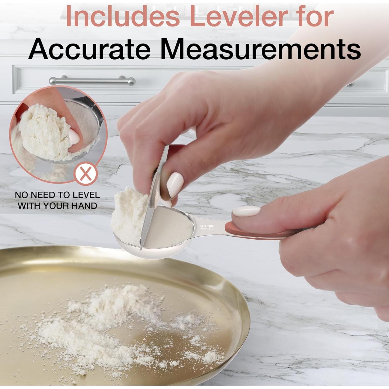 Juego de Cucharas Medidoras Magnéticas CuttleLab - Acero Inoxidable, 9 Piezas