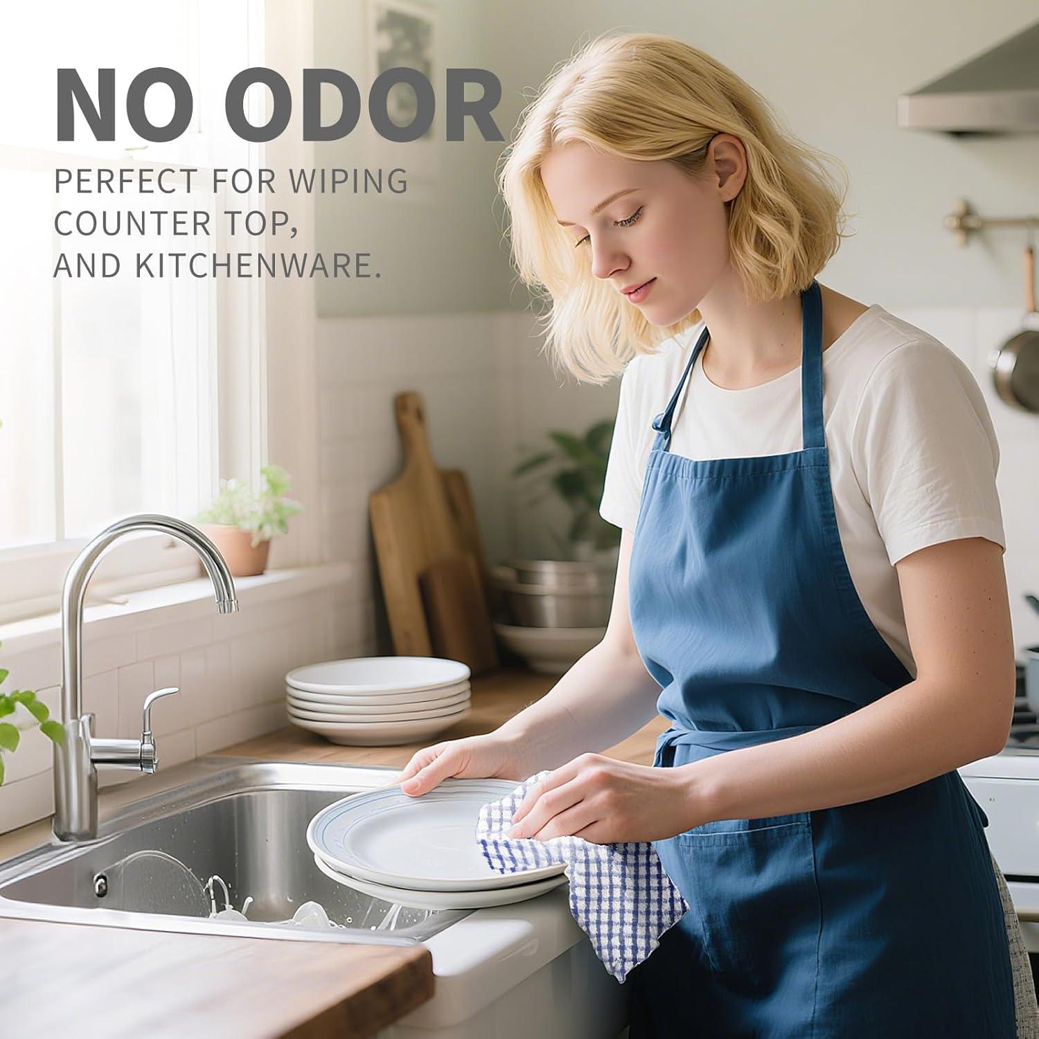 Oeleky Dish Cloths for Kitchen Washing Dishes, Super Absorbent Dish Rags, Cotton Kitchen Dish Towels Pack of 8, 12x12 Inches