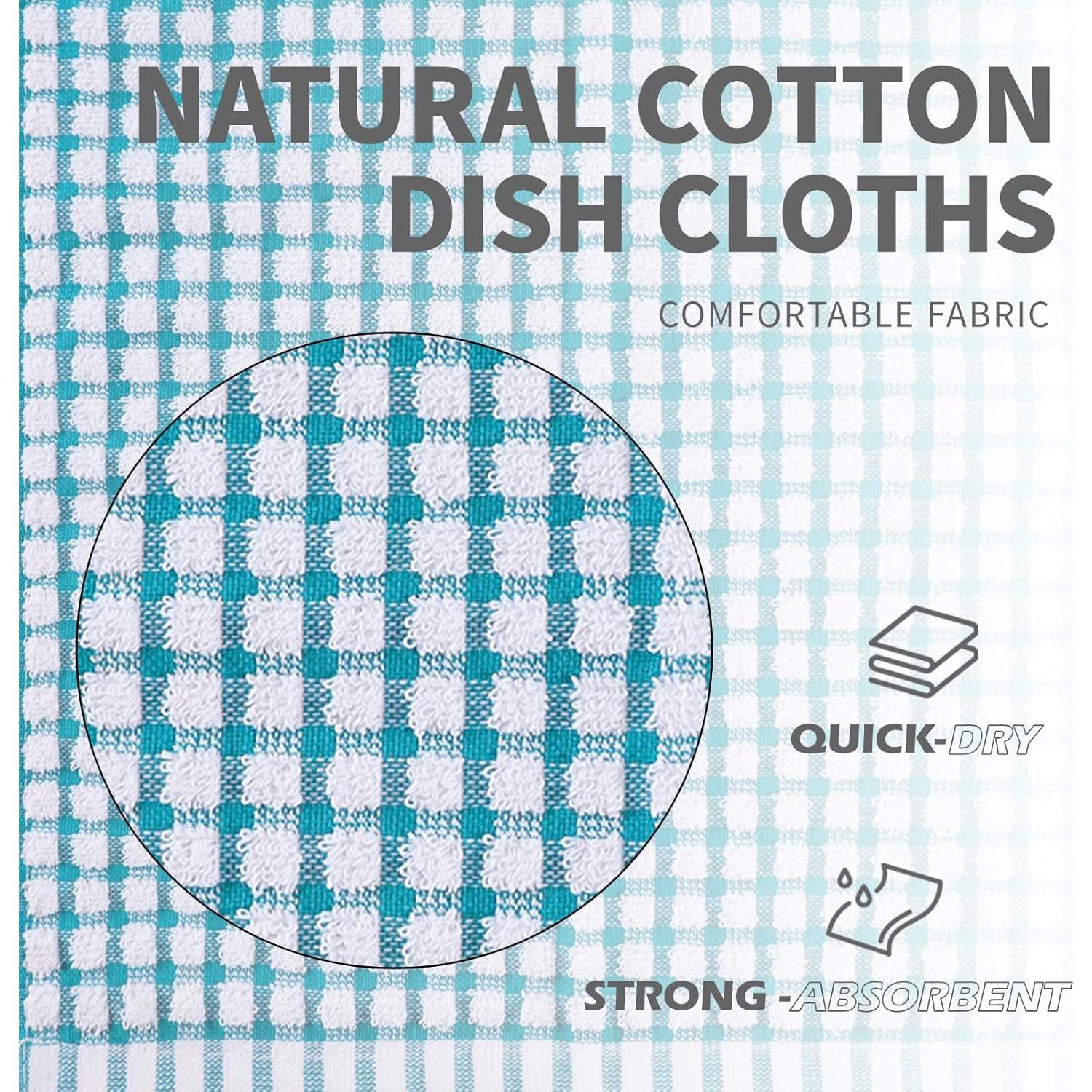 Oeleky Dish Cloths for Kitchen Washing Dishes, Super Absorbent Dish Rags, Cotton Kitchen Dish Towels Pack of 8, 12x12 Inches