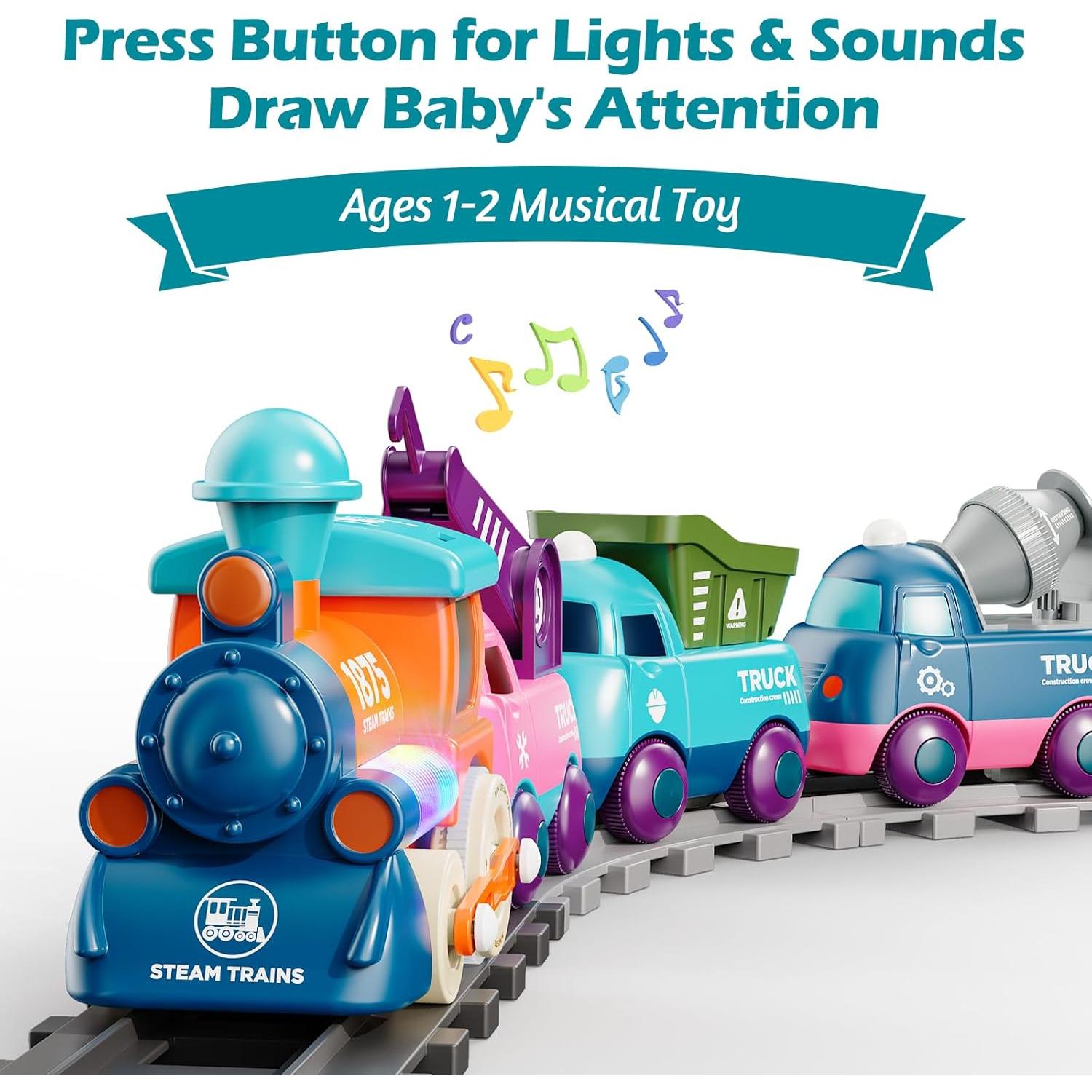 Juego de tren eléctrico Lipneaed para niños 3 años+