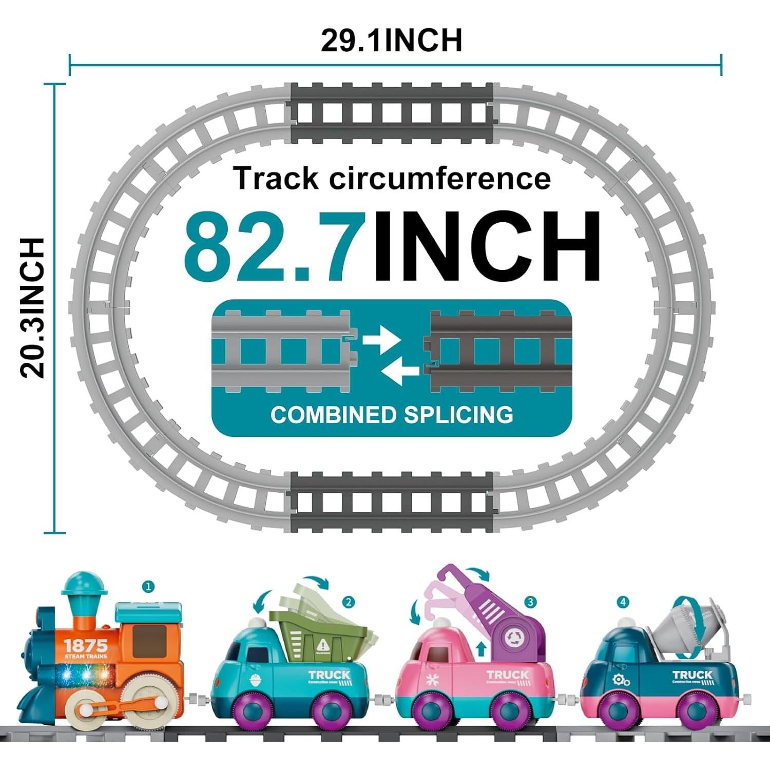 Juego de tren eléctrico Lipneaed para niños 3 años+