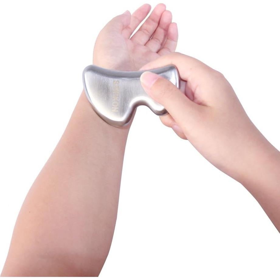 Herramienta de Masaje Gua Sha STICKON Acero Inoxidable 13x8cm