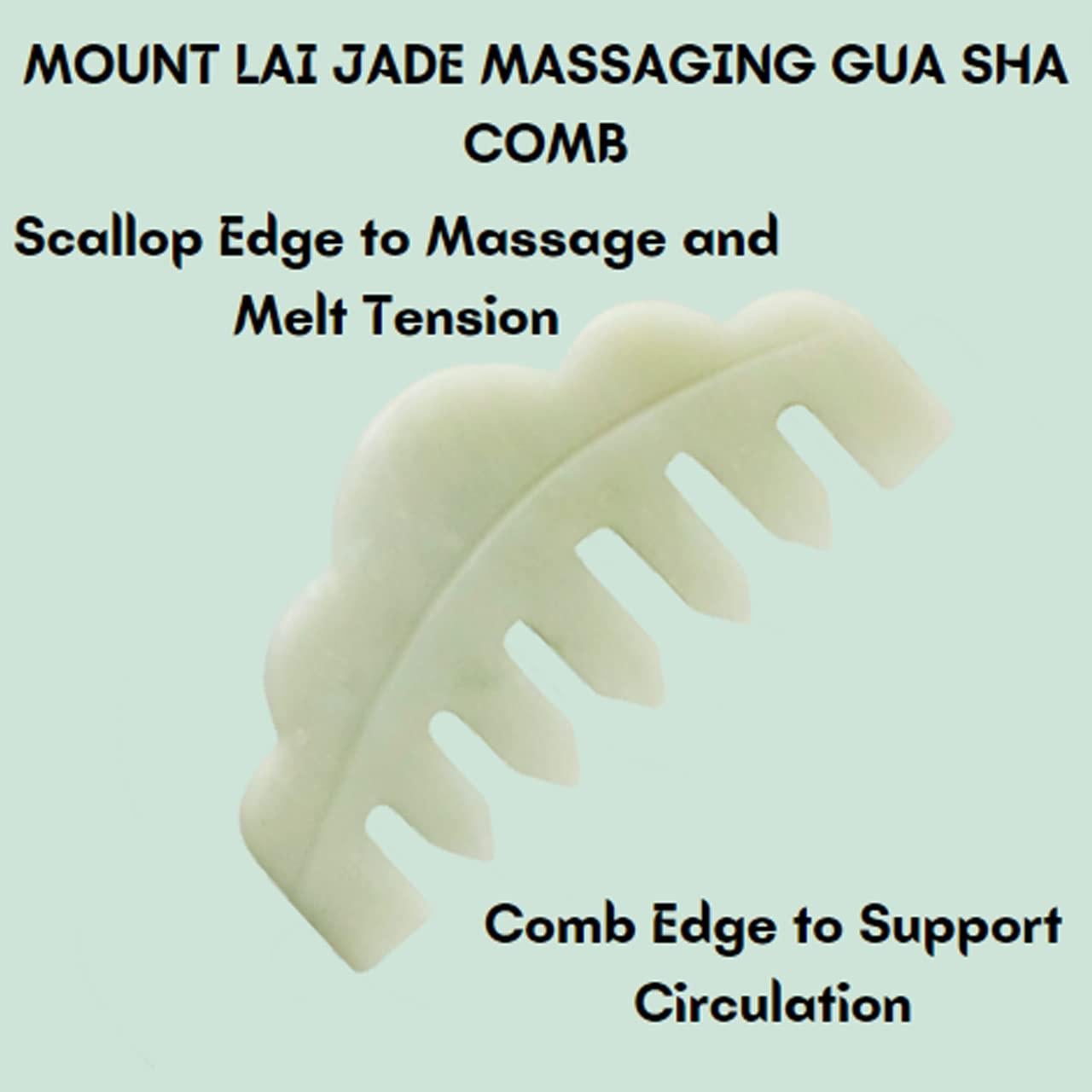 Peine de Jade Natural Mount Lai - Masajeador Gua Sha