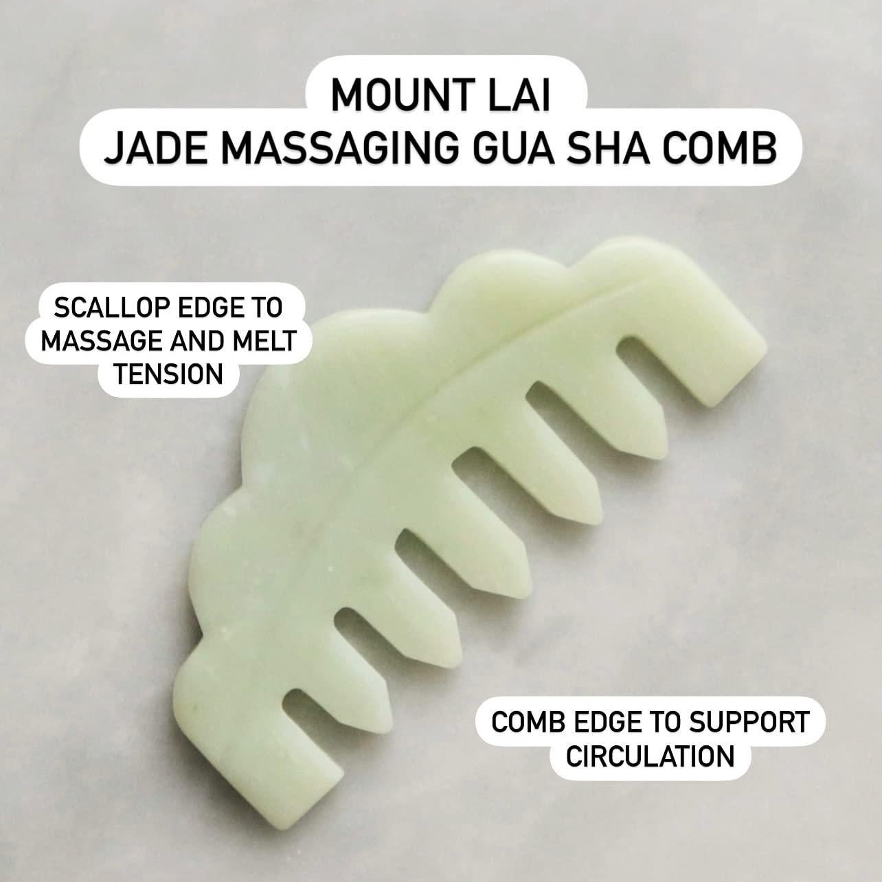 Peine de Jade Natural Mount Lai - Masajeador Gua Sha