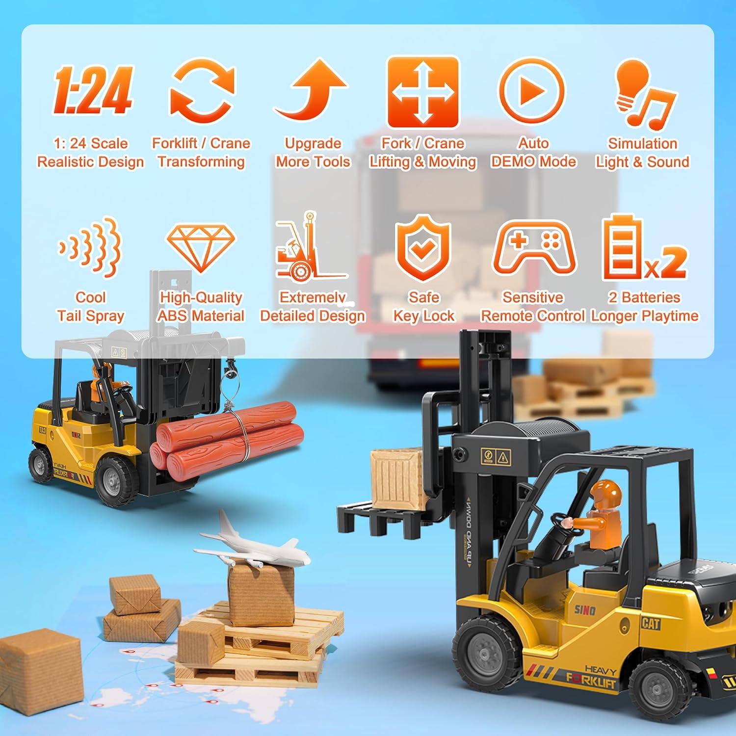 Camión Elevador RC VWAHNANA 1:24 Control Remoto 11 Canales