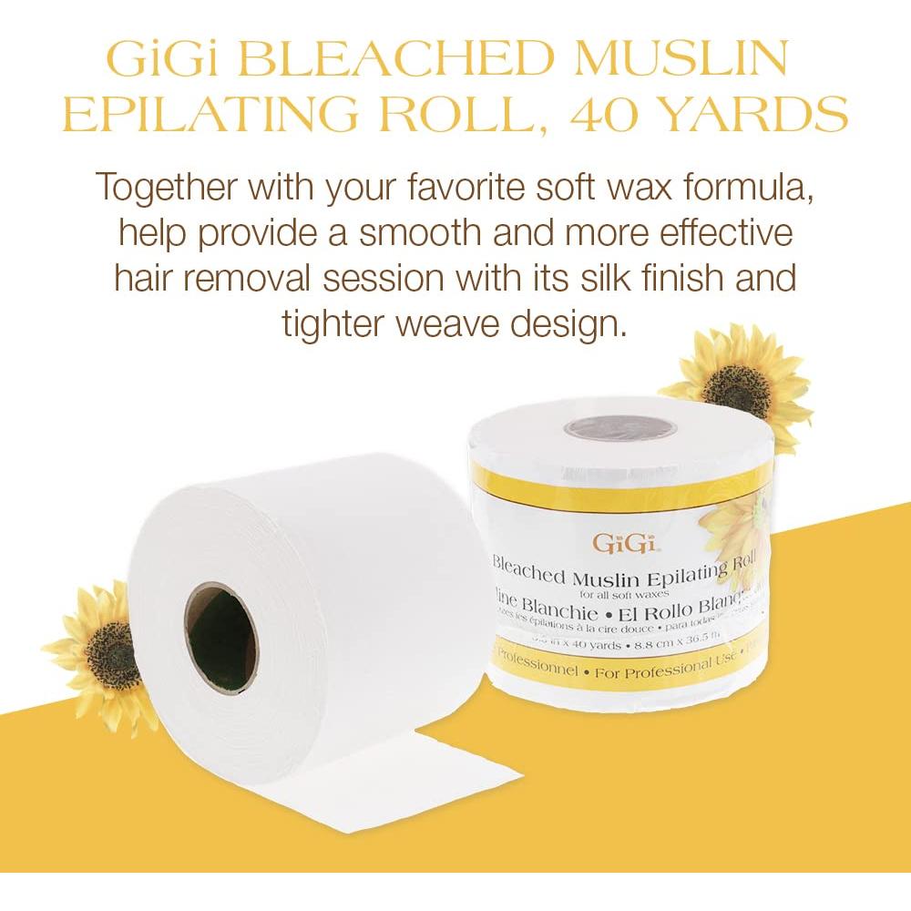 Rollo de Muselina Blanqueada GiGi 3.5" x 40 Yards para Depilación