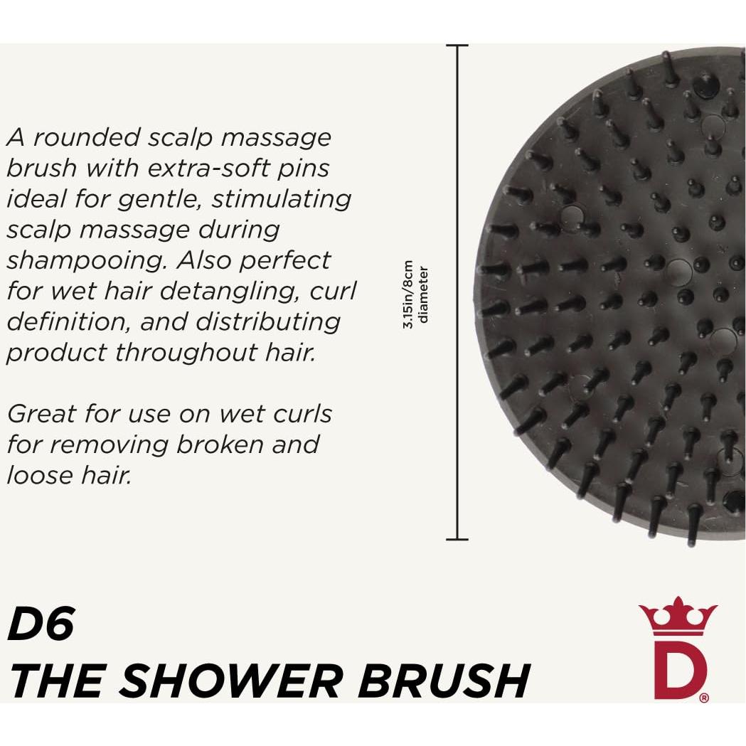 Cepillo Desenredante Denman D6 para Cabello Rizado Negro