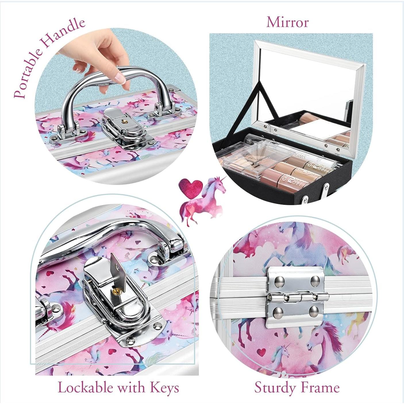 Estuche de Maquillaje Joligrace Unicornio Colorido 19.6x15.2cm