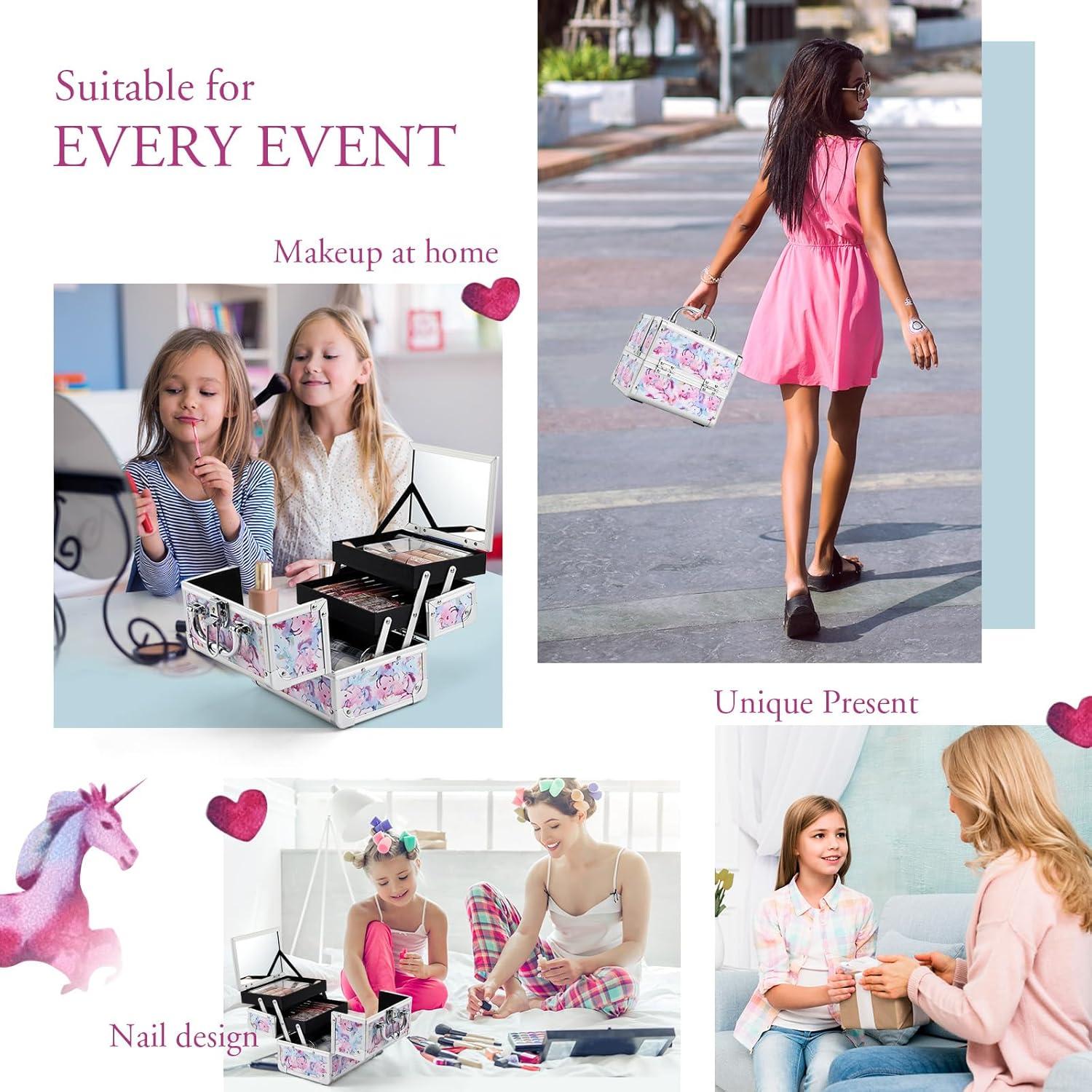 Estuche de Maquillaje Joligrace Unicornio Colorido 19.6x15.2cm