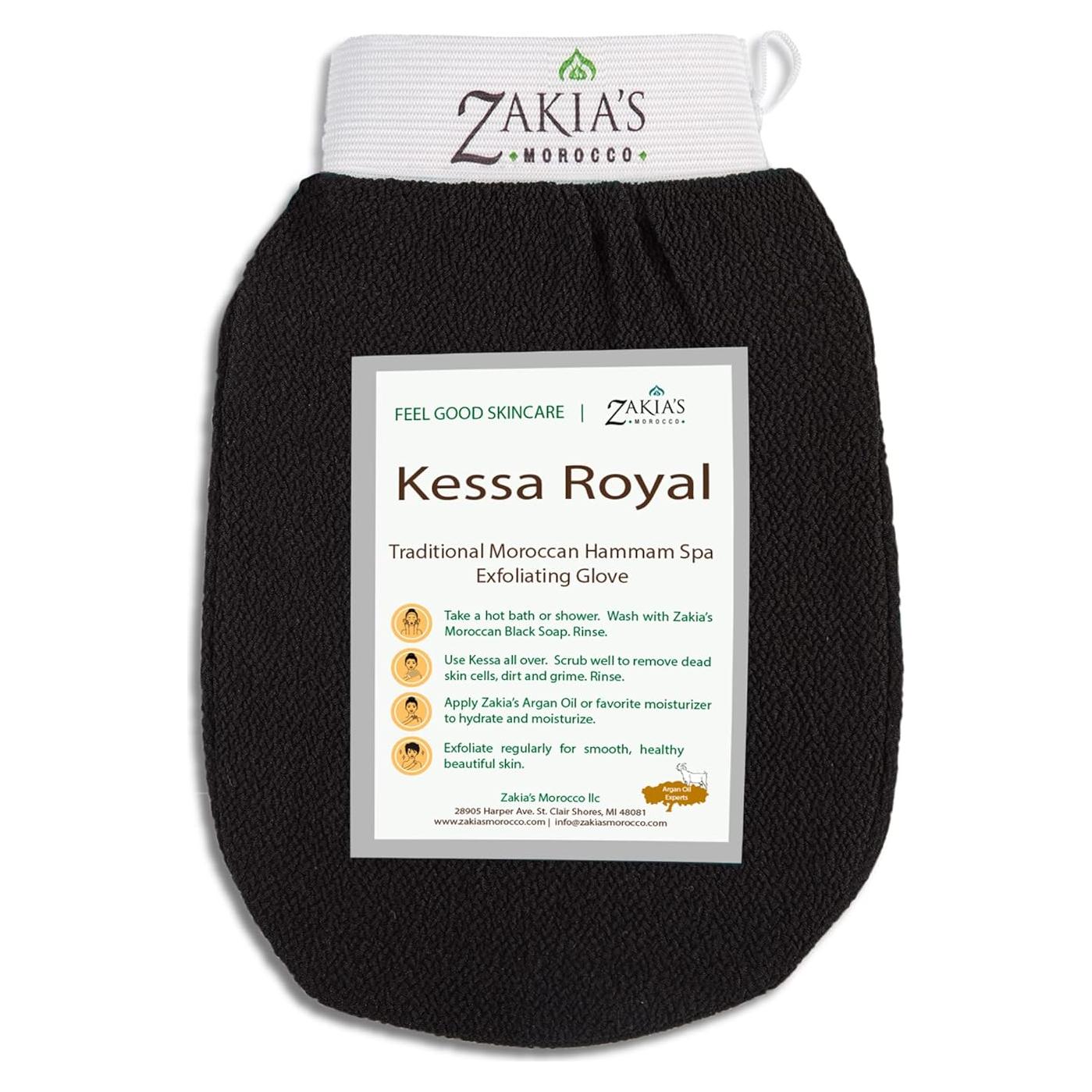 Guante Exfoliante Kessa Original Zakia's Morocco - Negro Carbón