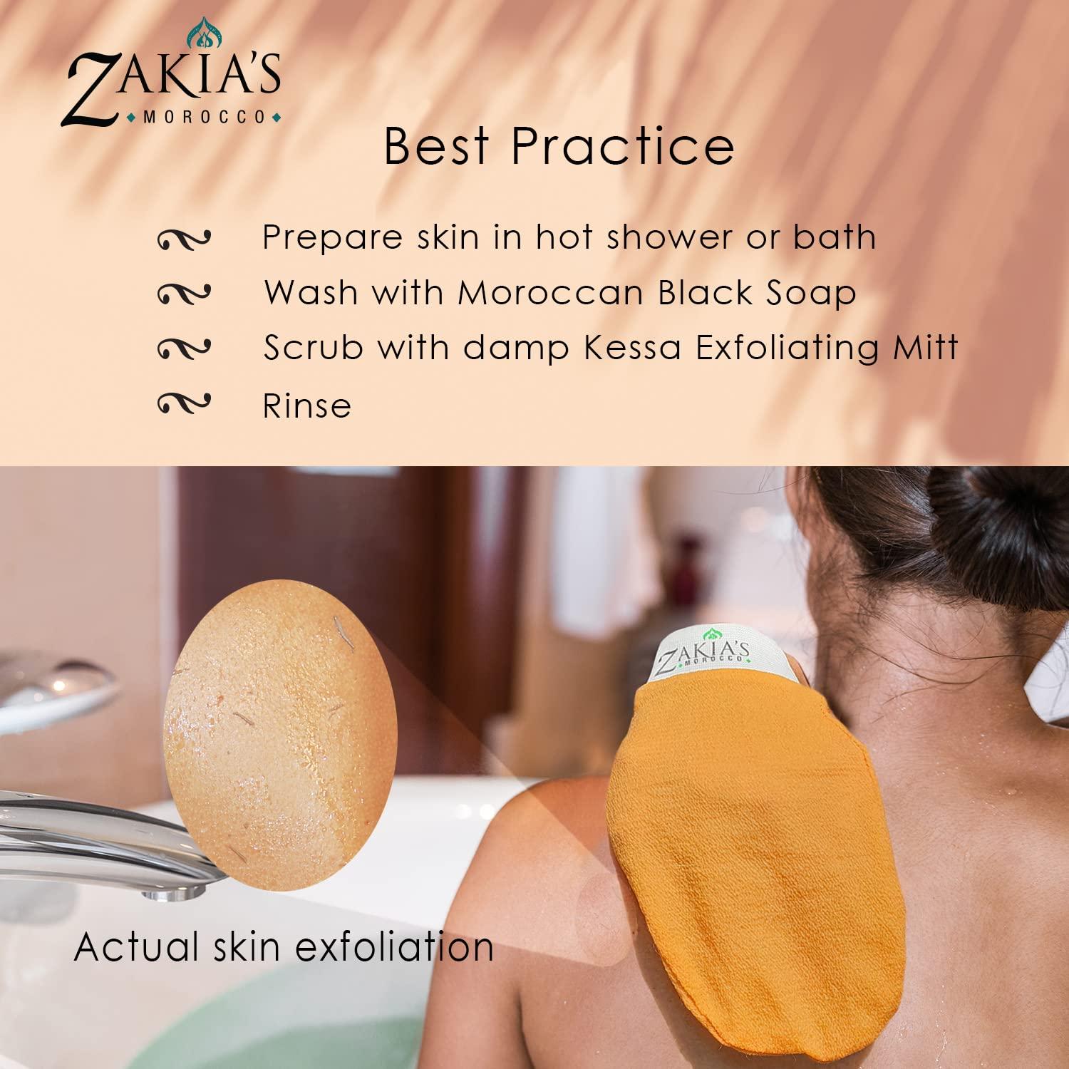 Guante Exfoliante Kessa Original Zakia's Morocco - Negro Carbón