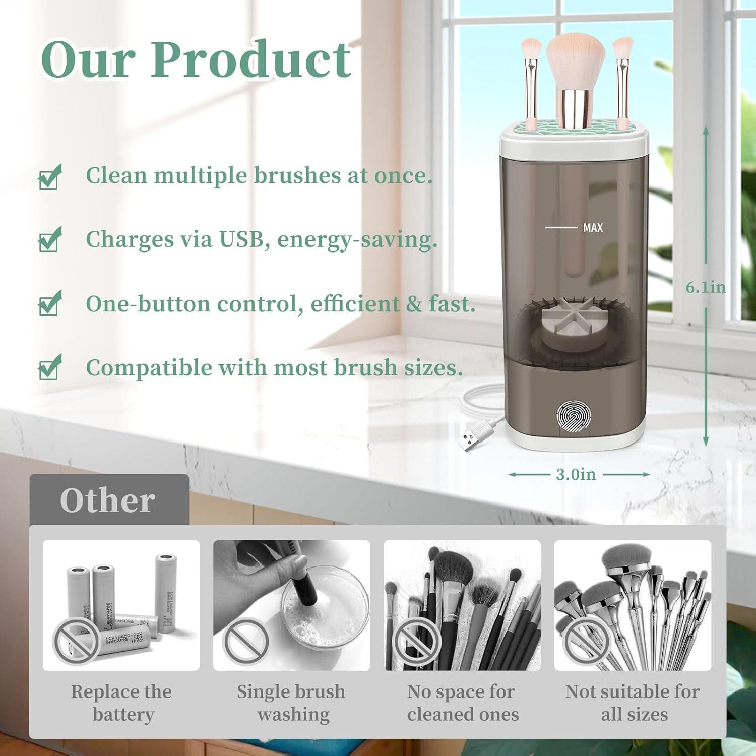 Limpiadora Eléctrica de Brochas Tpsofy - Negro, 7000RPM