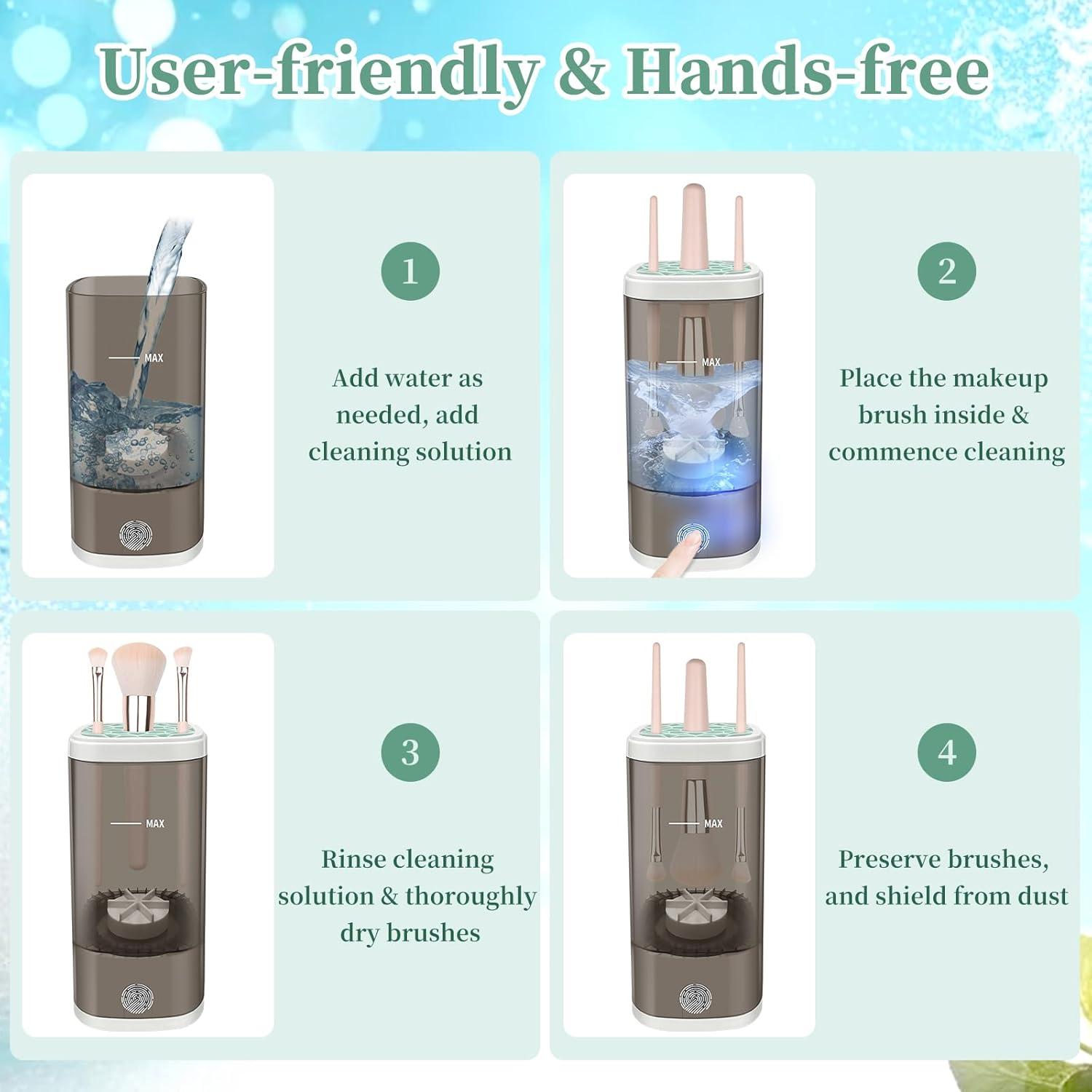 Limpiadora Eléctrica de Brochas Tpsofy - Negro, 7000RPM