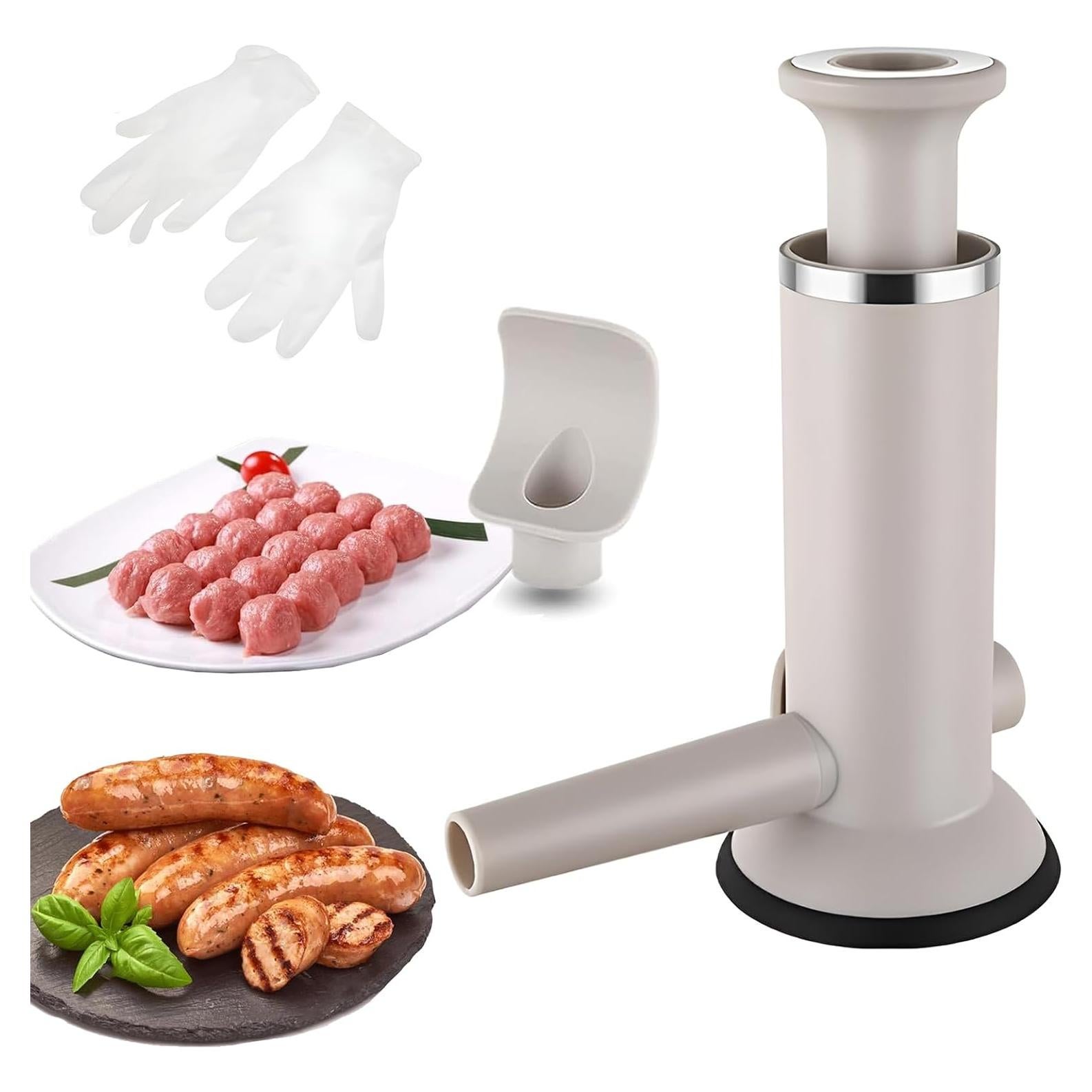 Máquina de Embutir Salchichas 2-en-1 VANEME con Guantes