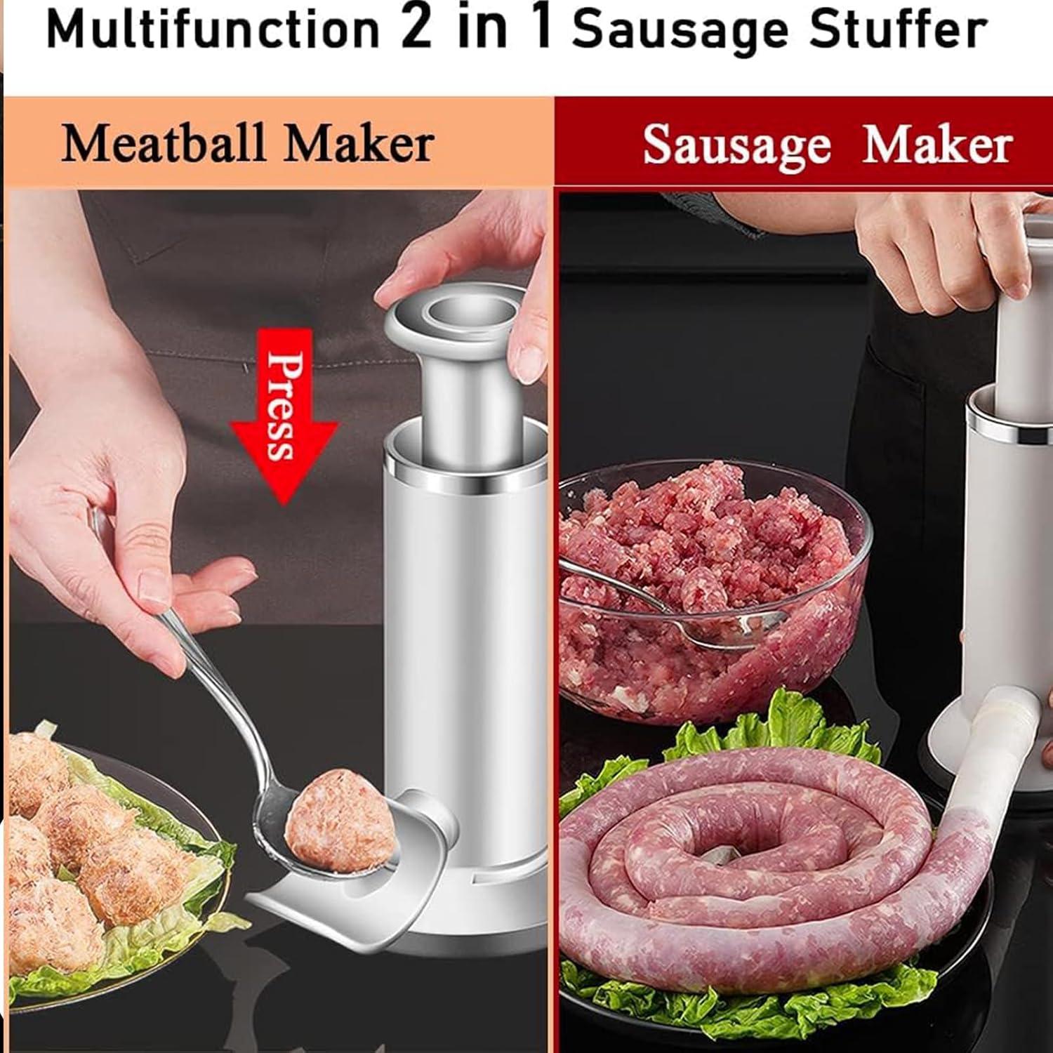 Máquina de Embutir Salchichas 2-en-1 VANEME con Guantes