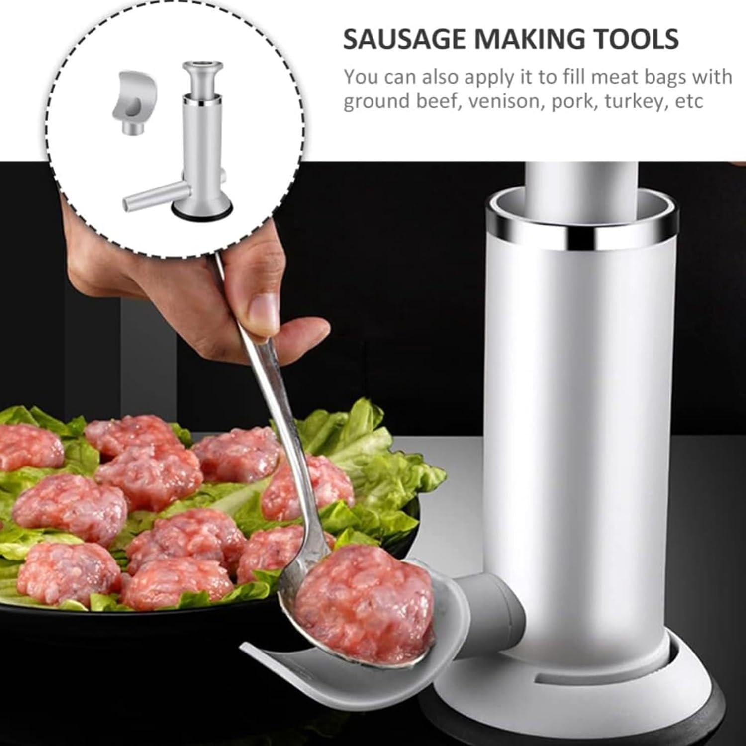 Máquina de Embutir Salchichas 2-en-1 VANEME con Guantes