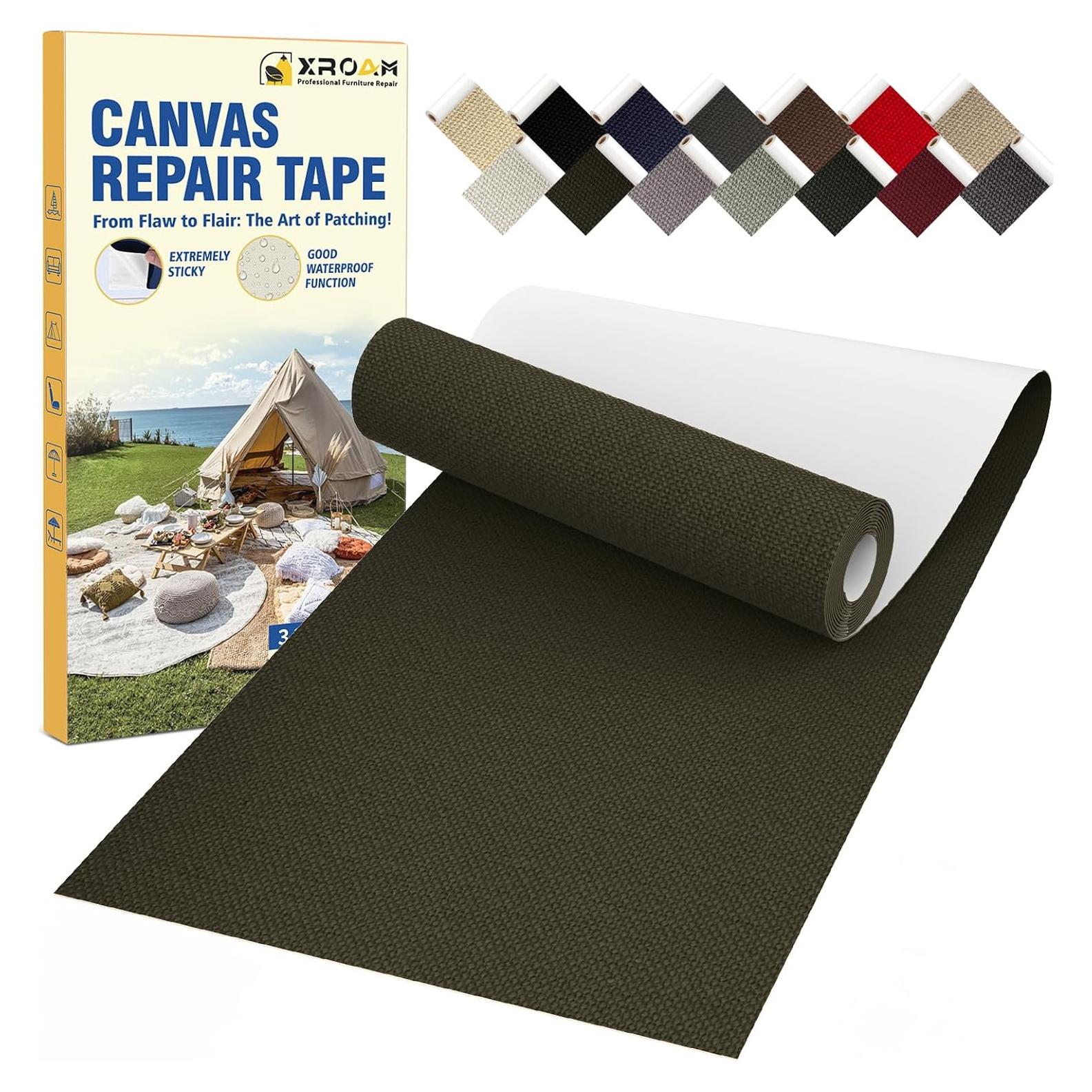 Cinta de Reparación de Lona Xroam 8 x 160 cm Verde Militar