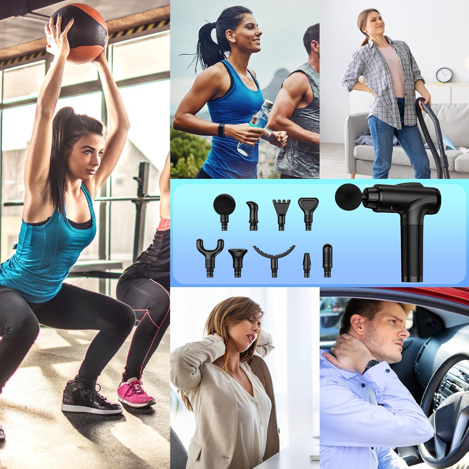 Pistola de Masaje OLsky M687 9 Accesorios 30 Velocidades