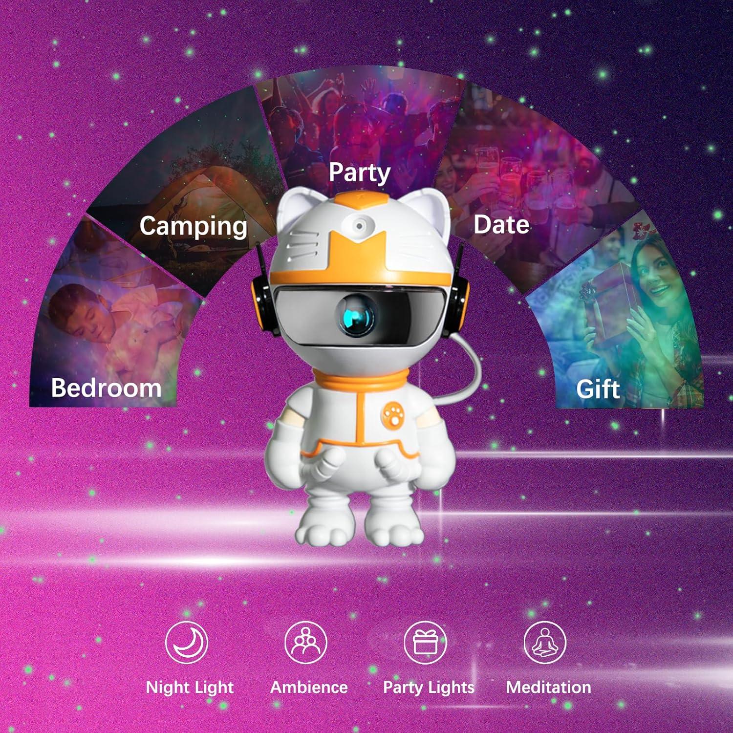 Proyector de Estrellas Galaxy GUEDIEO S100, Luz Nocturna 21x11 cm