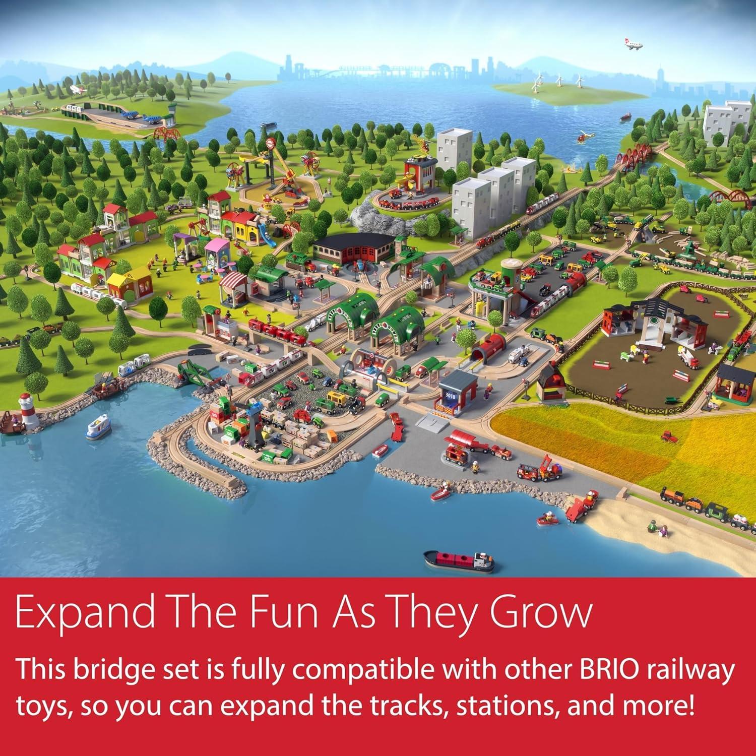 Puente de Doble Suspensión BRIO World - Madera FSC - 5 Piezas