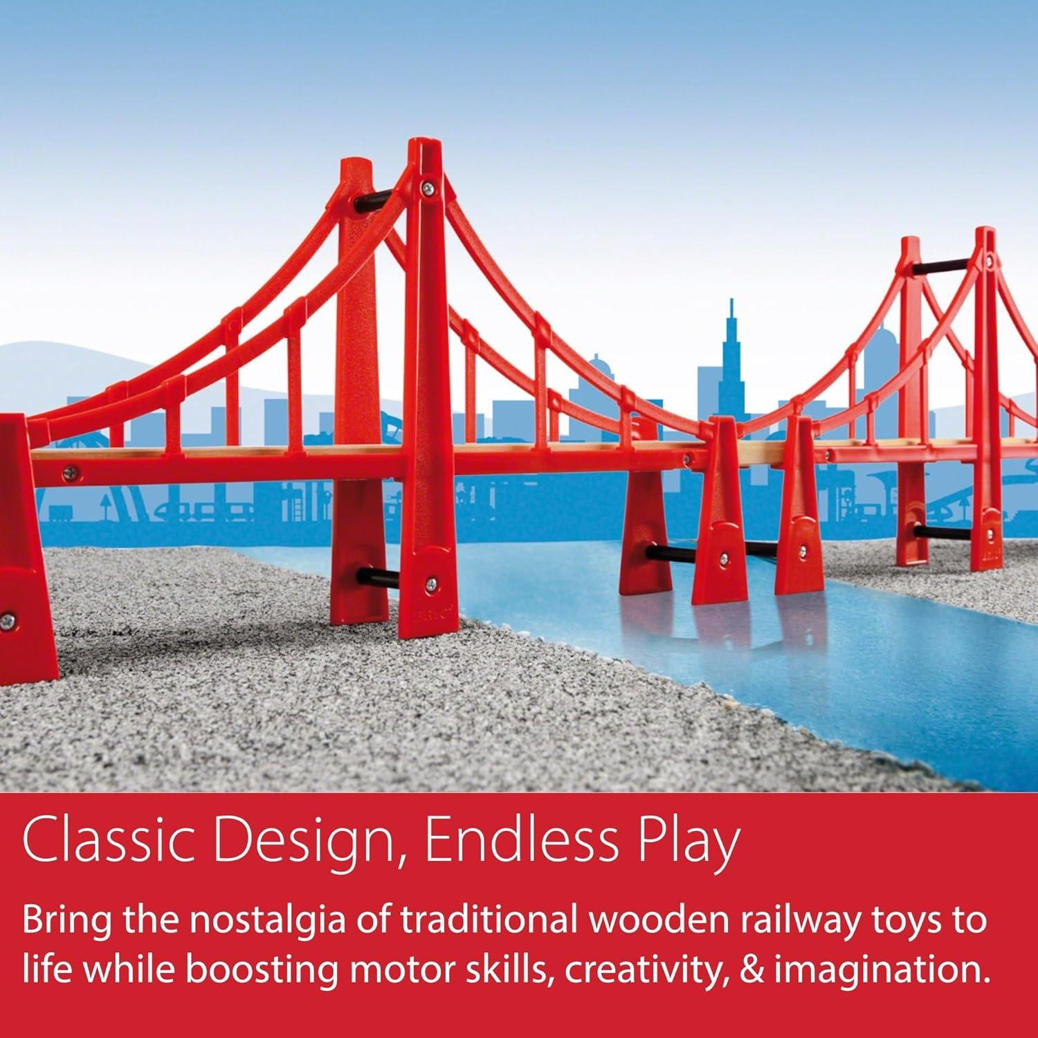 Puente de Doble Suspensión BRIO World - Madera FSC - 5 Piezas