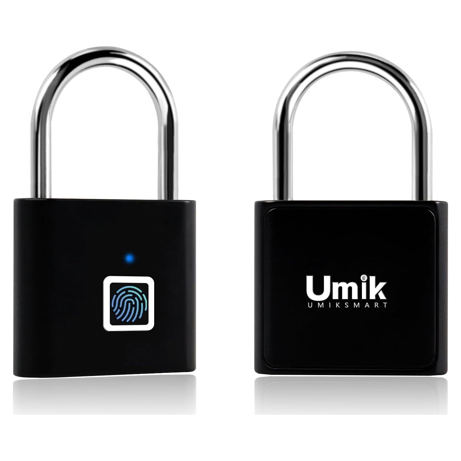Candado Biométrico UMIK Negro con Huellas Dactilares y USB