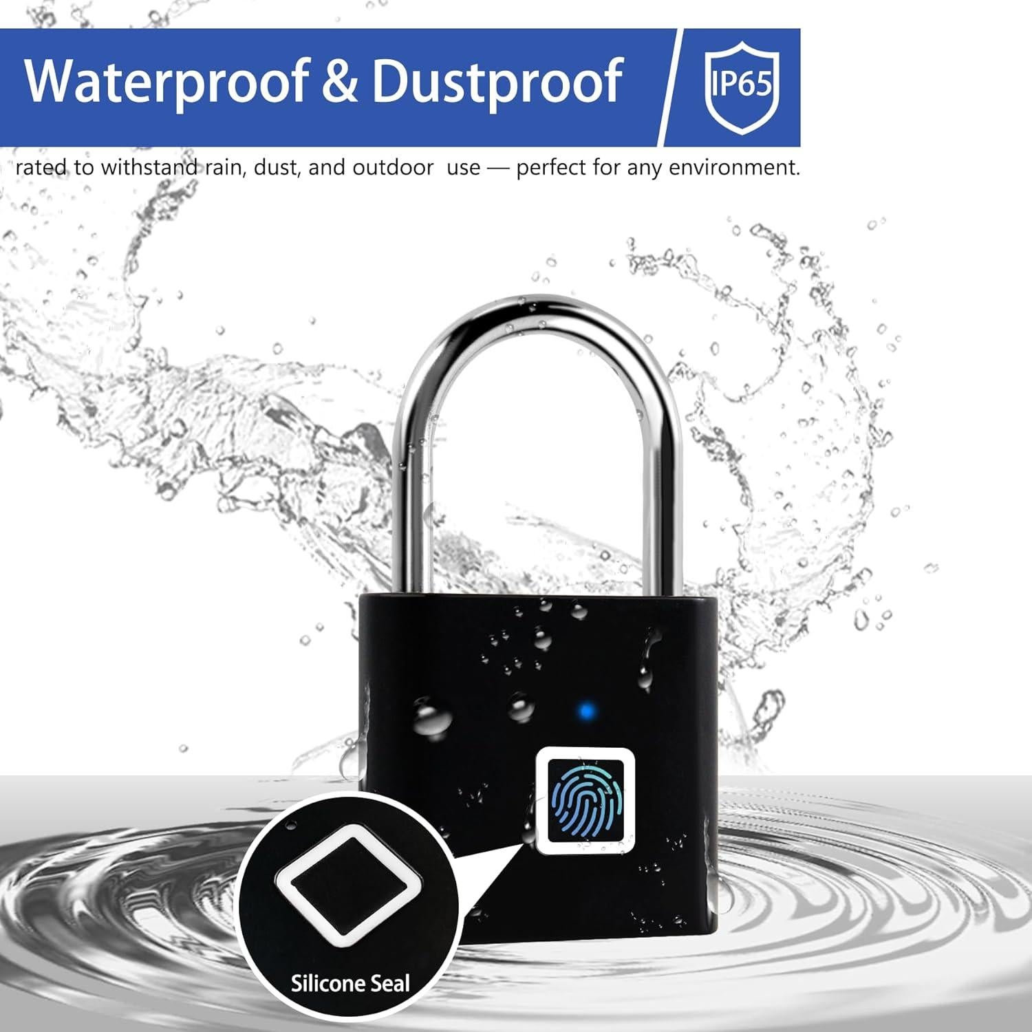 Candado Biométrico UMIK Negro con Huellas Dactilares y USB