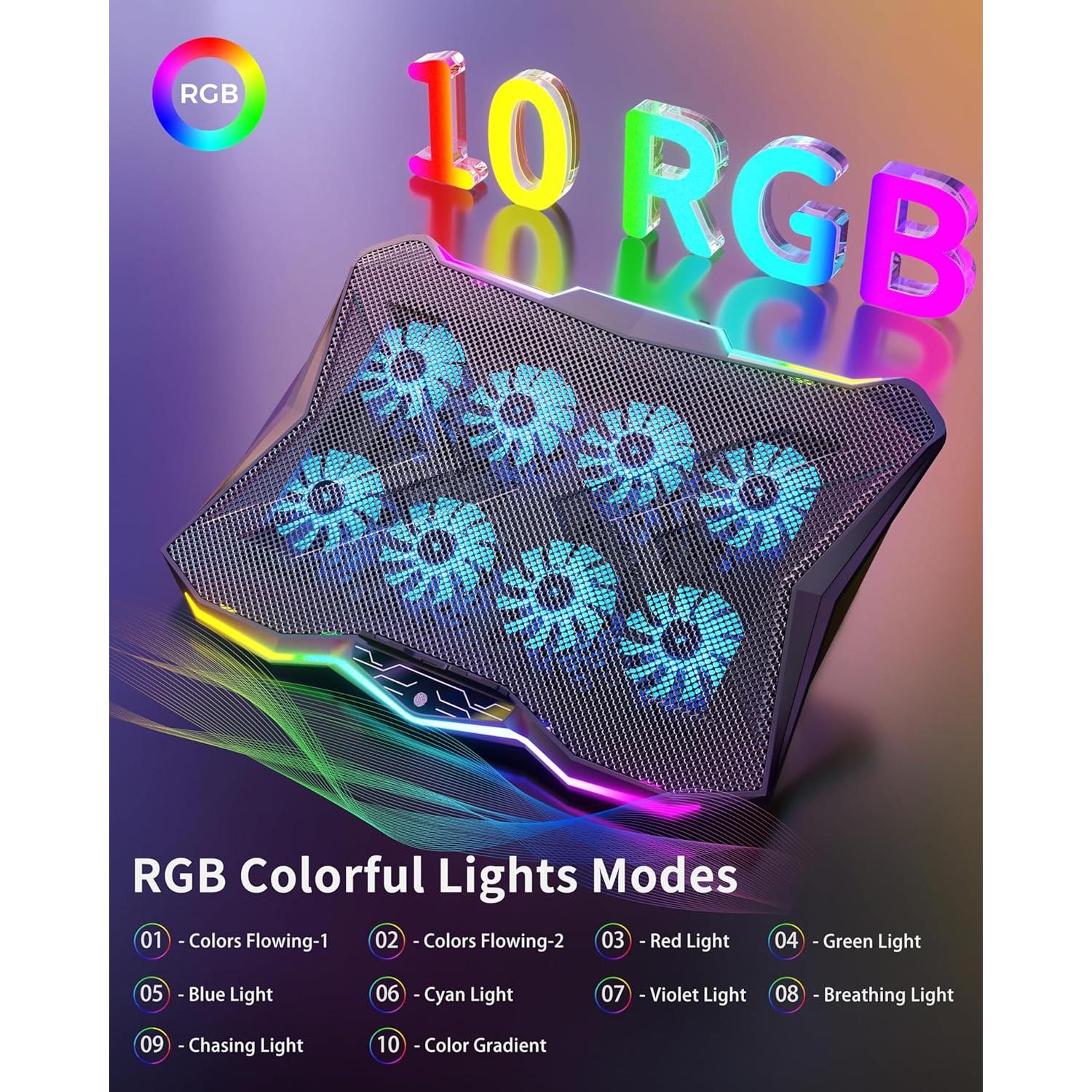 Soporte de Enfriamiento para Laptop AICHESON AA3 RGB 15.6-17.3"