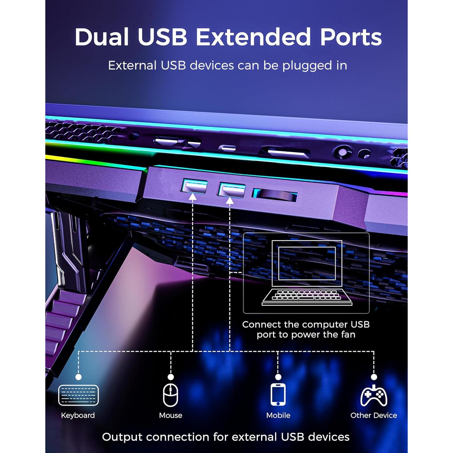 Soporte de Enfriamiento para Laptop AICHESON AA3 RGB 15.6-17.3"