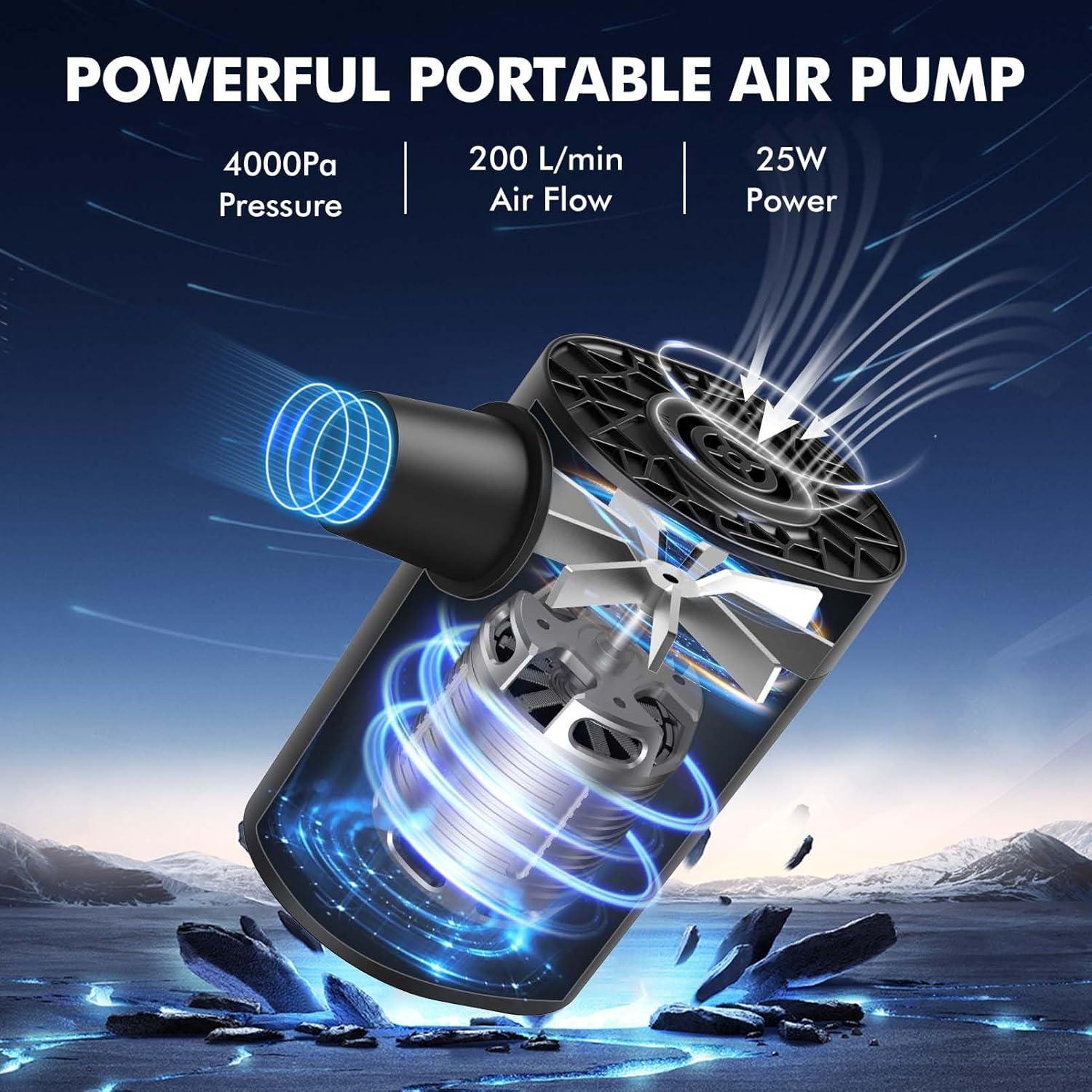 Bomba de Aire Portátil AKSOUL 200L/min para Inflables