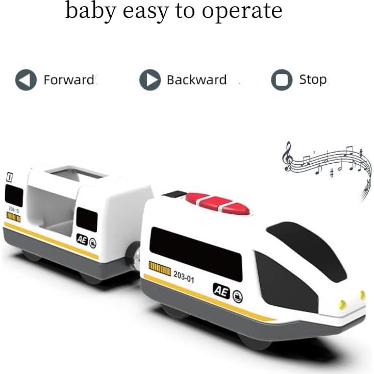 Juego de tren eléctrico de madera Mykafort MK-90916 motorizado