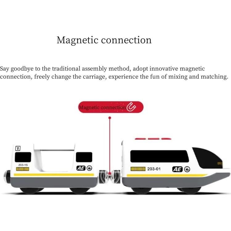 Juego de tren eléctrico de madera Mykafort MK-90916 motorizado