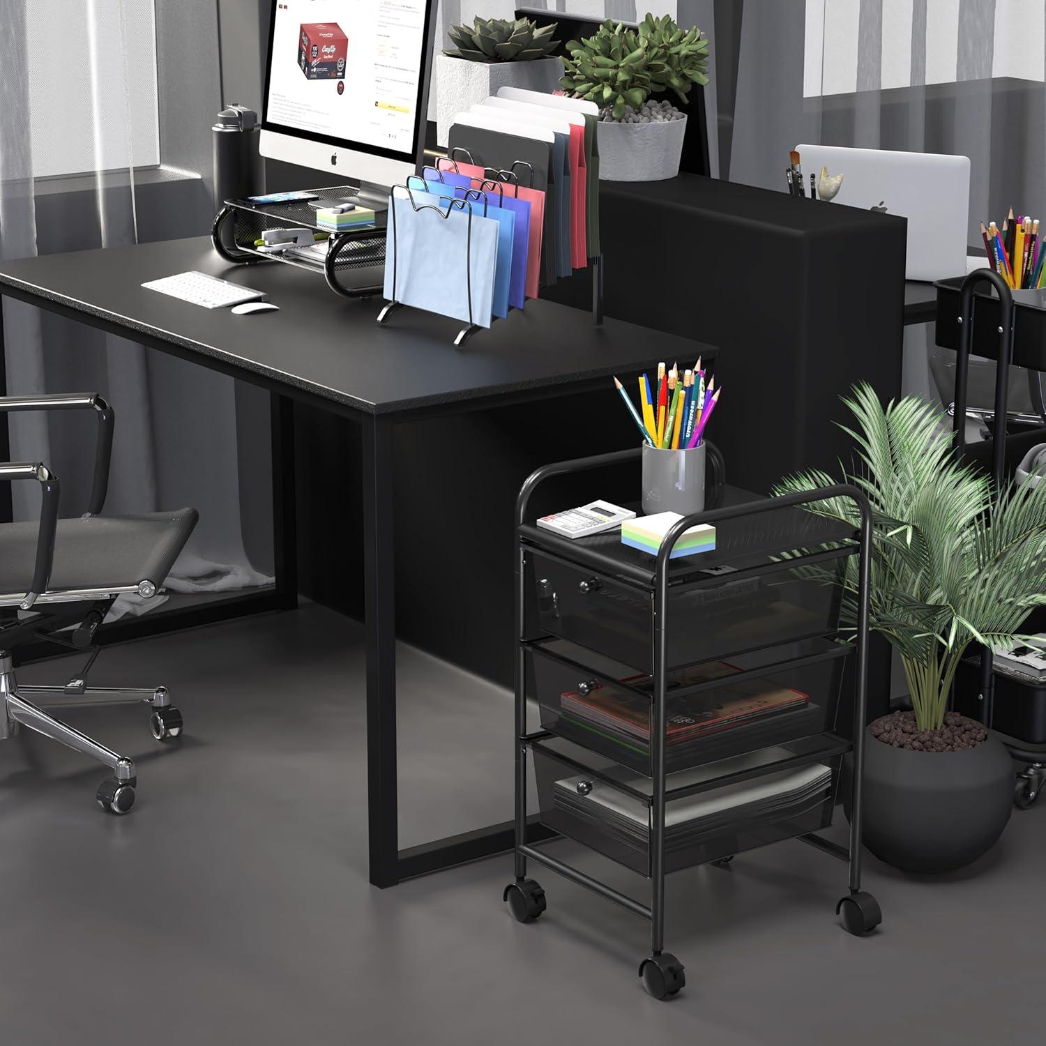 Carro de Utilidad Simple Houseware 3 Cajones Negro