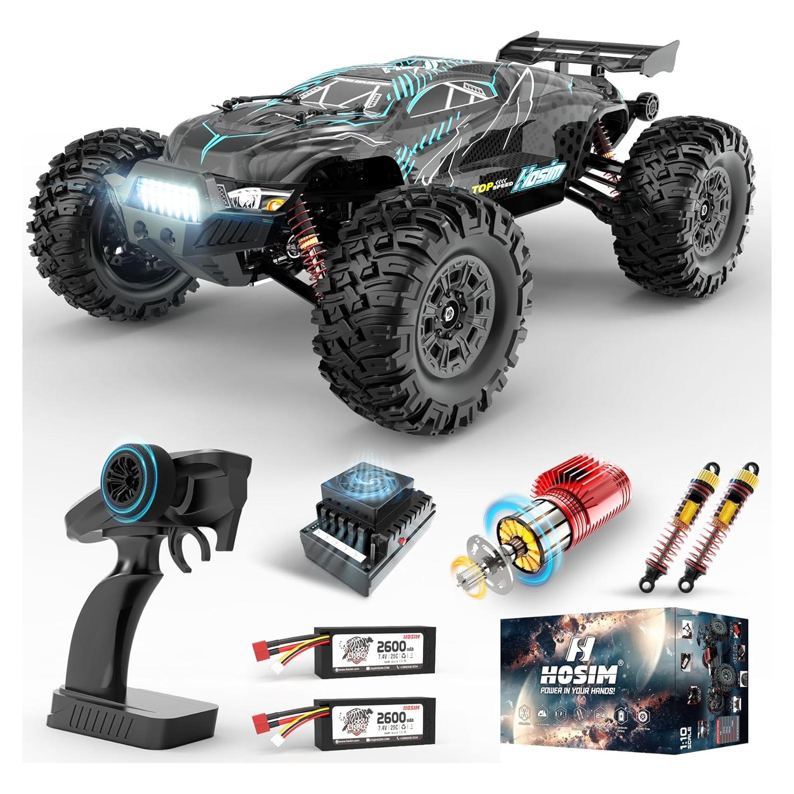 Coche RC Hosim 1:10 4WD 68KM/H Todo Terreno Negro