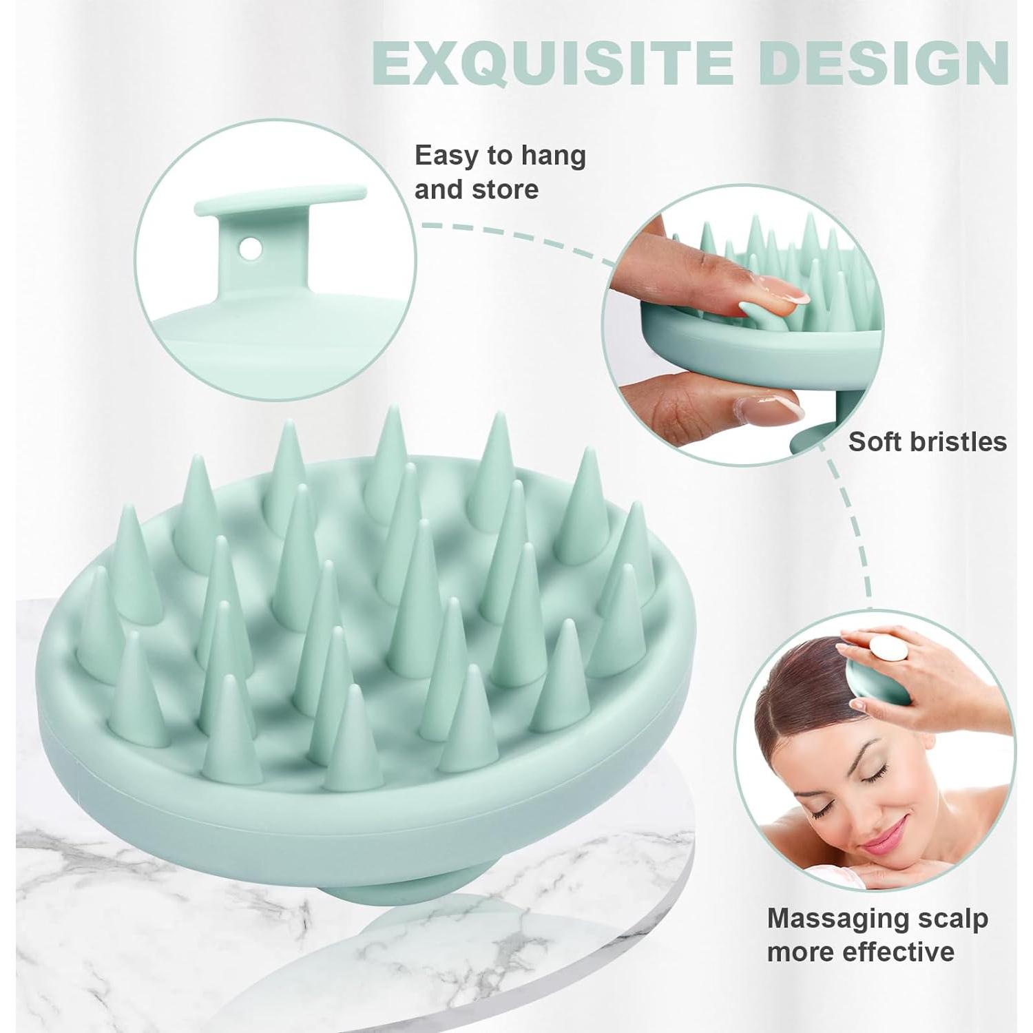 Masajeador de cuero cabelludo Meartchy verde menta suave