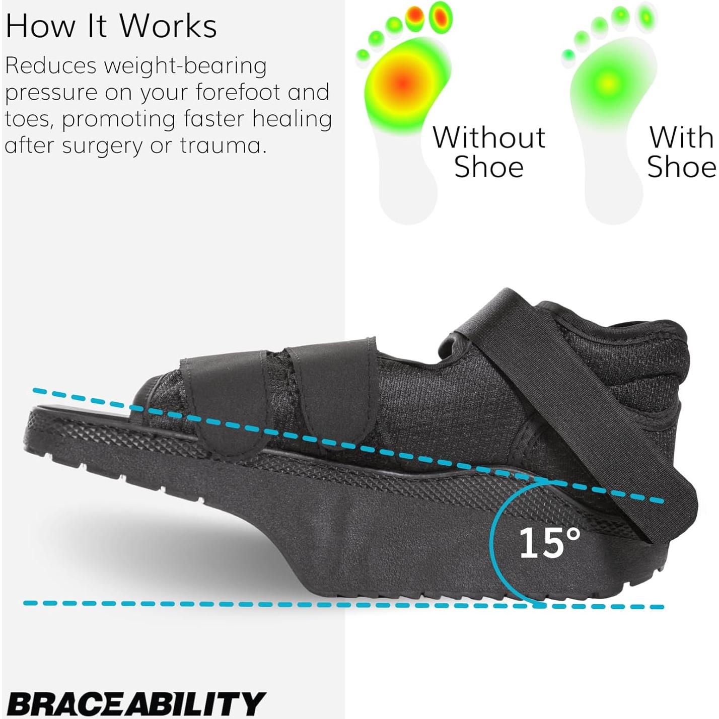Zapato Post-Operativo BraceAbility para Fractura y Úlcera Diabética - Talla S
