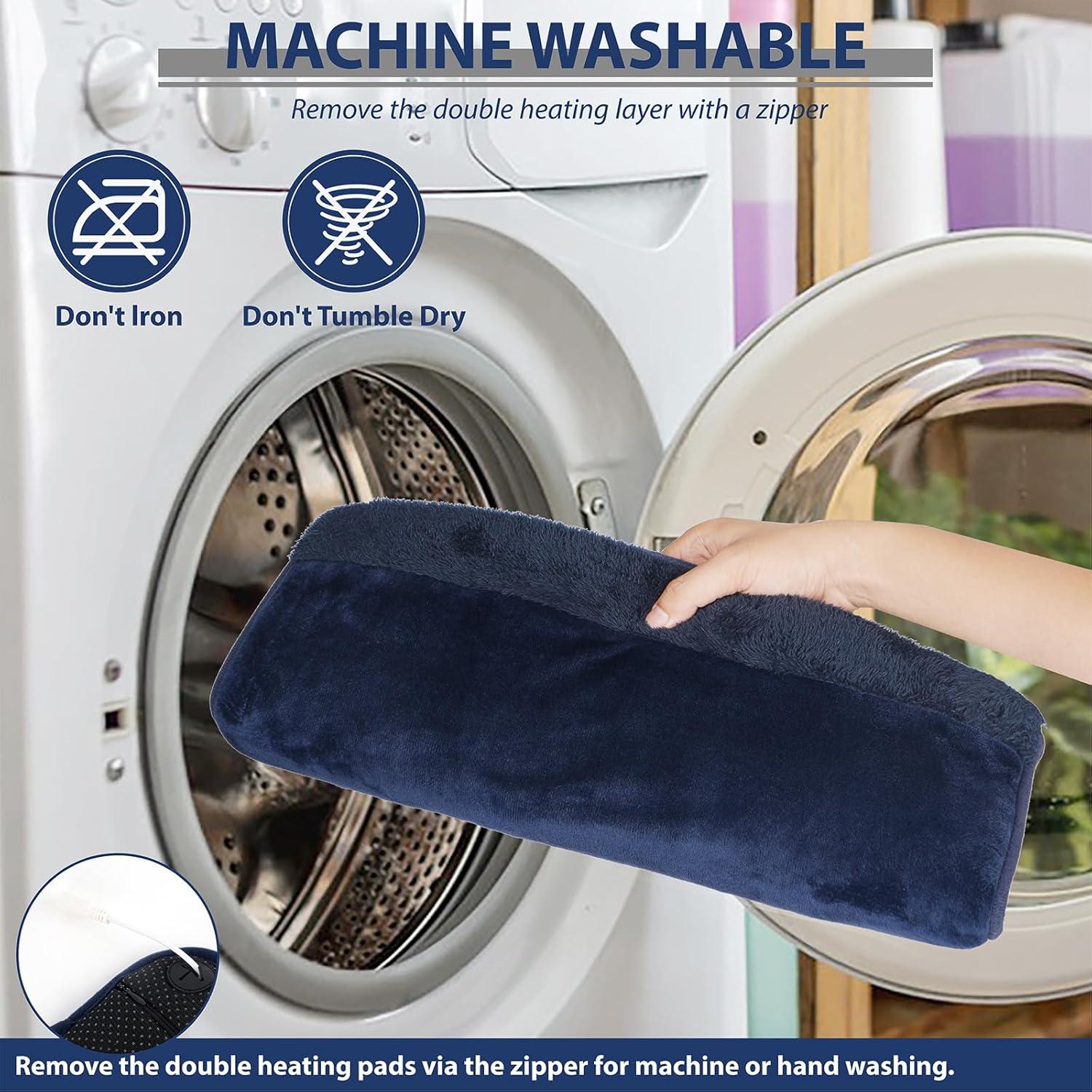 Heated Electric Pad for Foot,Double-Sided Heating,6 Fast Heating Settings 3 Timers,10 ft Cord Electric Fast Heat Pad with Heat Settings Under Desk,Bed,Office,Home