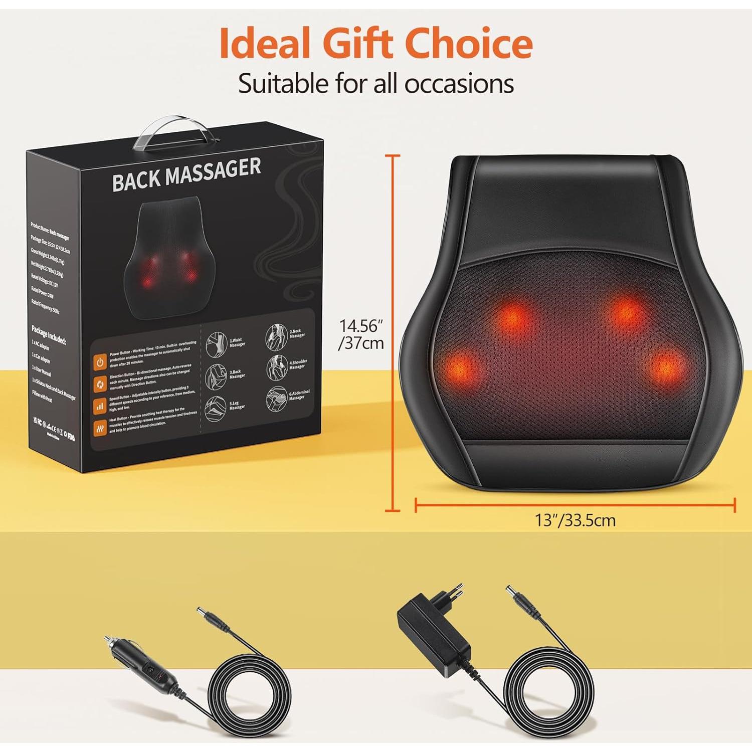 Masajeador de Cuello y Espalda Brelley Shiatsu con Calor