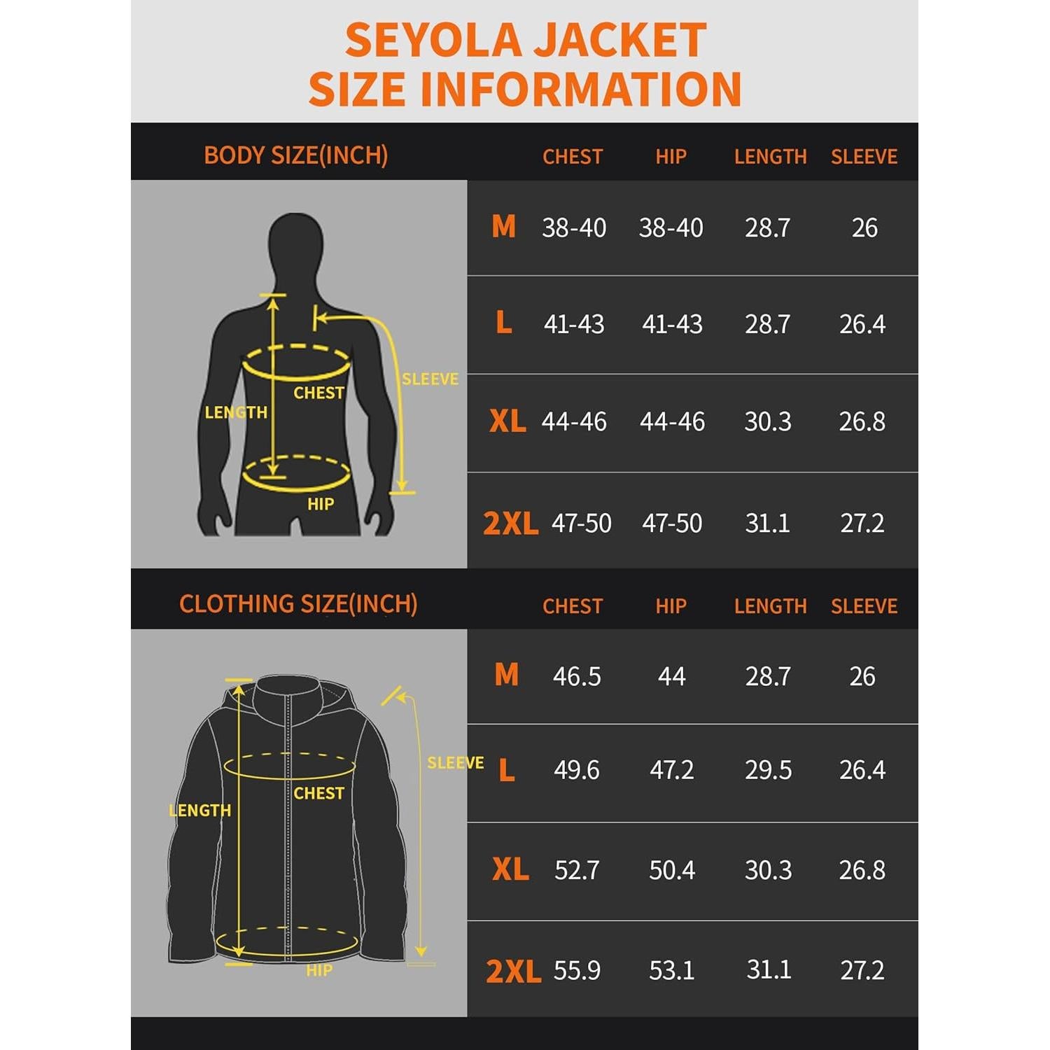 Chaqueta Calentada Unisex Seyola Impermeable 4 Zonas Calor