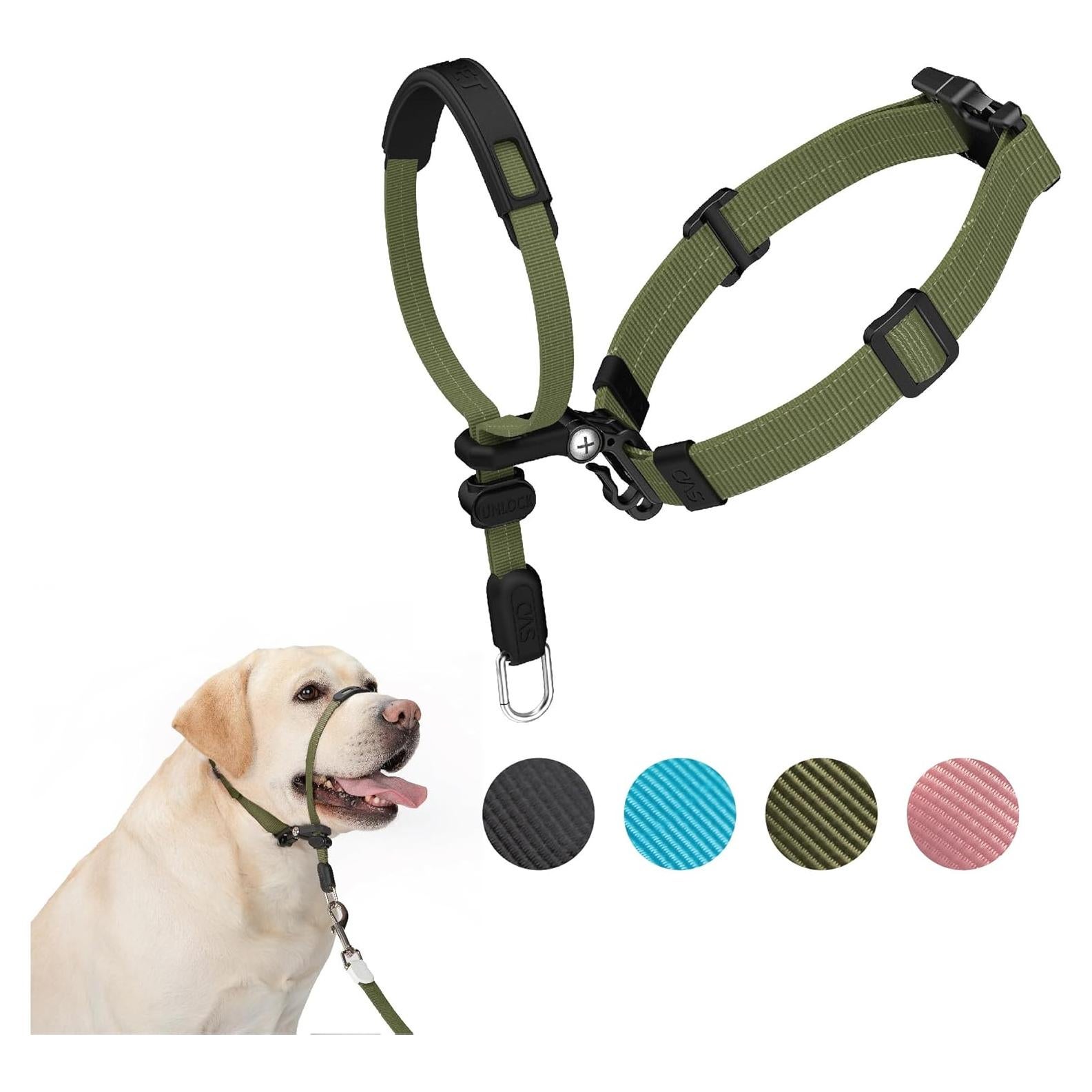 Collar de Cabeza Sin Tirones SVD.PET Verde Militar Mediano