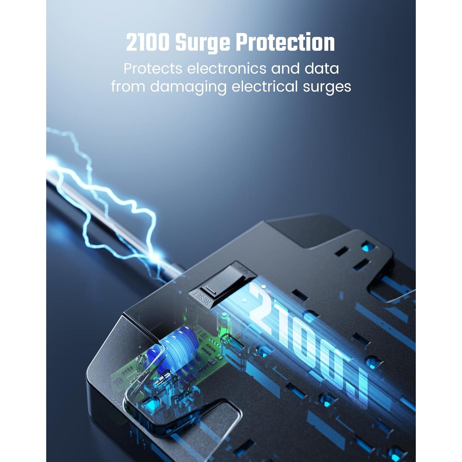 Regleta de Energía SUPERDANNY 22 Salidas AC 6 USB 1875W 2m